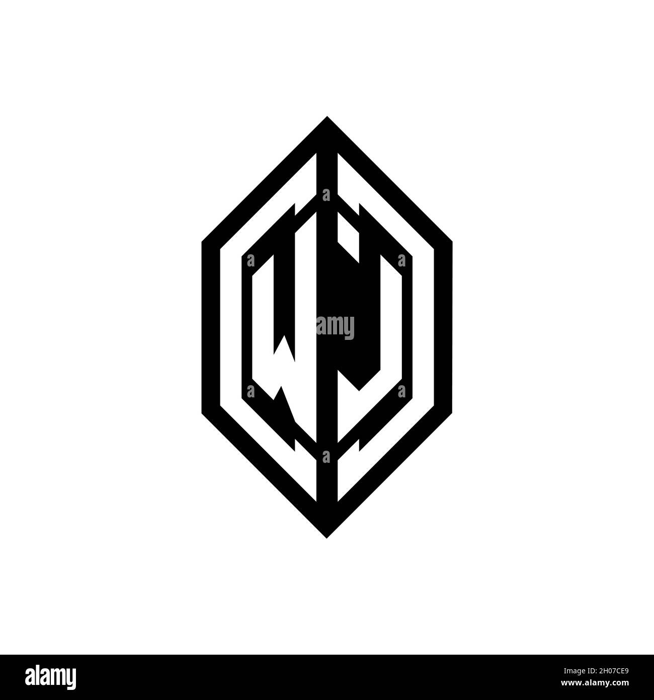 WL logo with geometric shape vector monogram design template isolated on white background Stock Vector