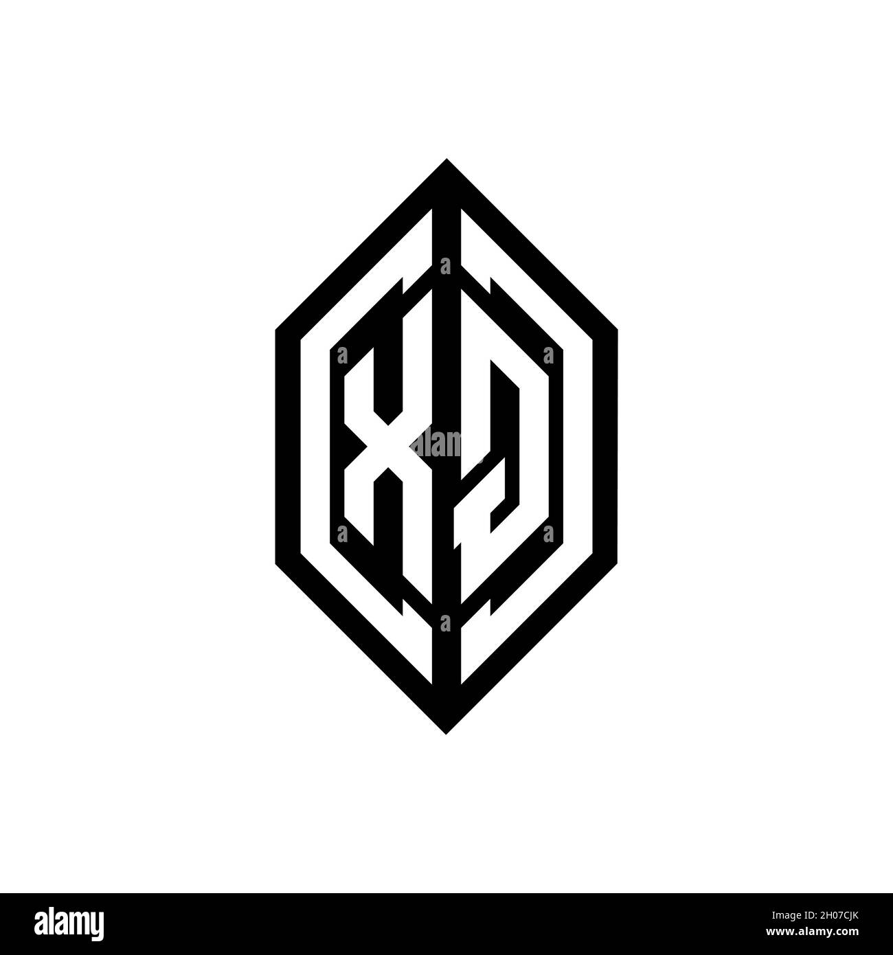 XQ logo with geometric shape vector monogram design template isolated ...