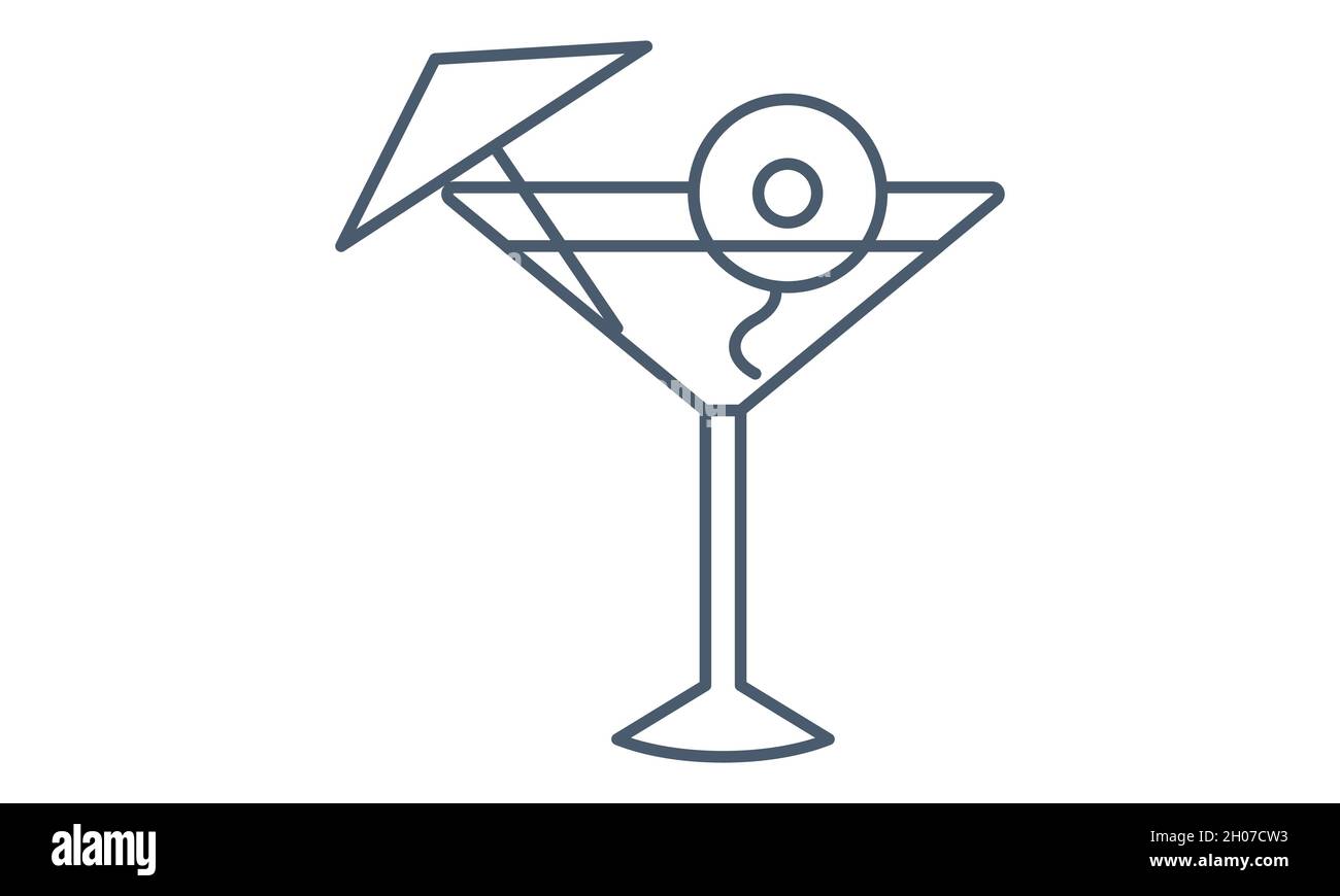 Halloween cocktail with eye icon vector image Stock Vector