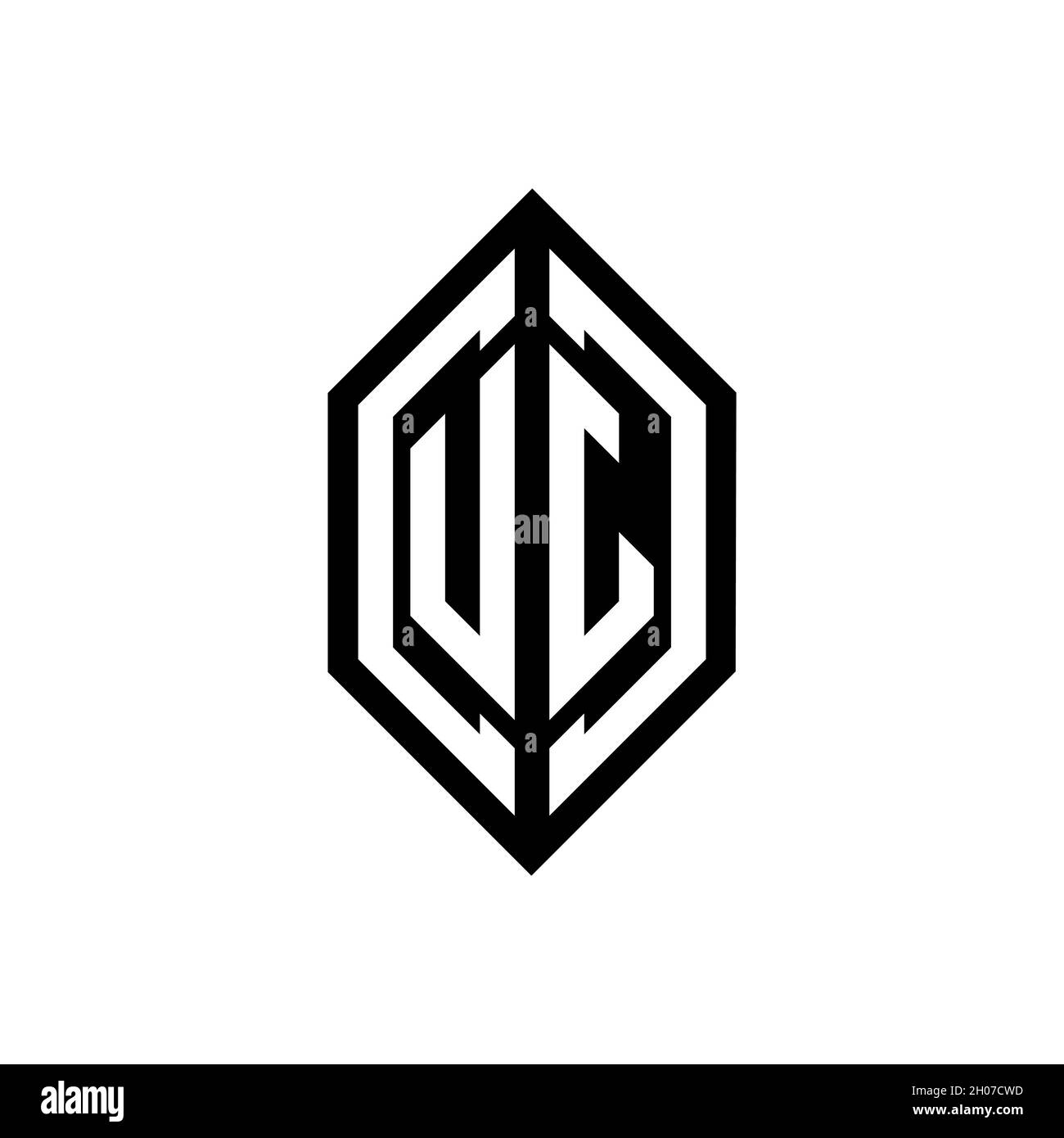 UJ logo with geometric shape vector monogram design template isolated on white background Stock Vector