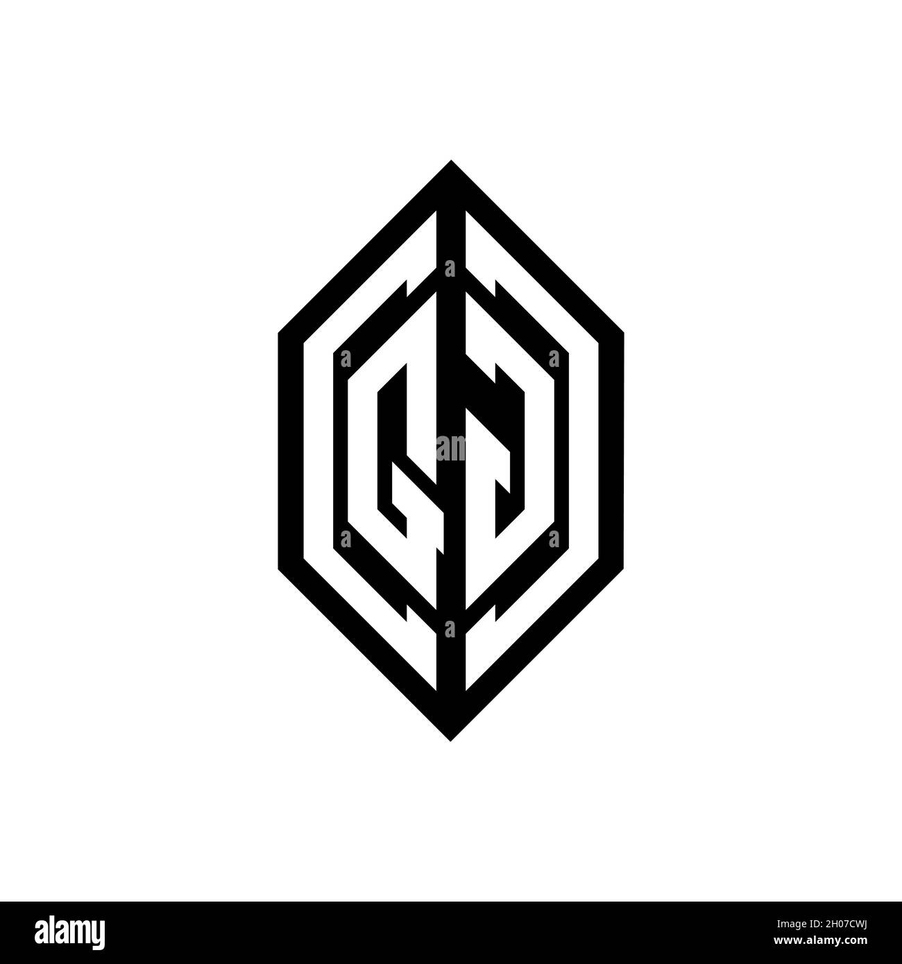 QG logo with geometric shape vector monogram design template isolated on white background Stock Vector
