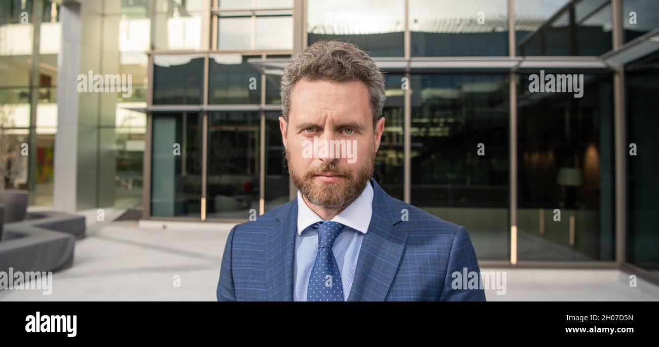 serious businessman in formalwear. business success. successful man in businesslike suit Stock Photo