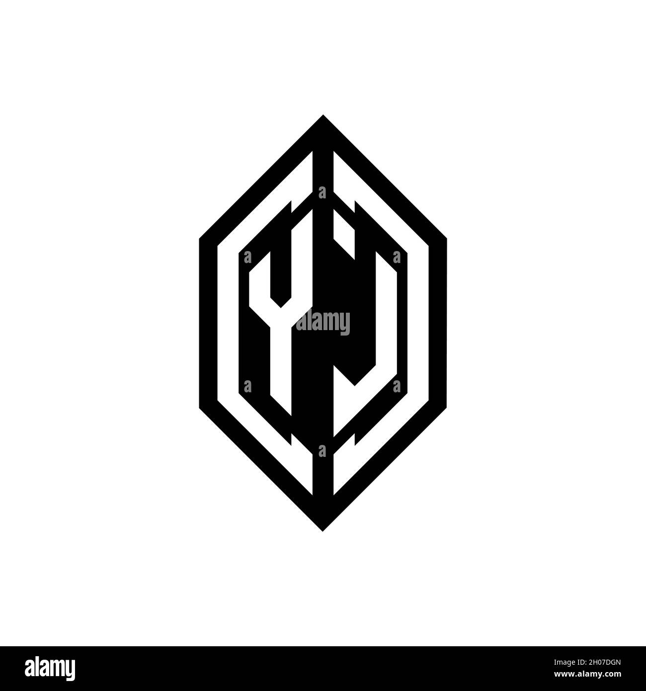 YL logo with geometric shape vector monogram design template isolated ...
