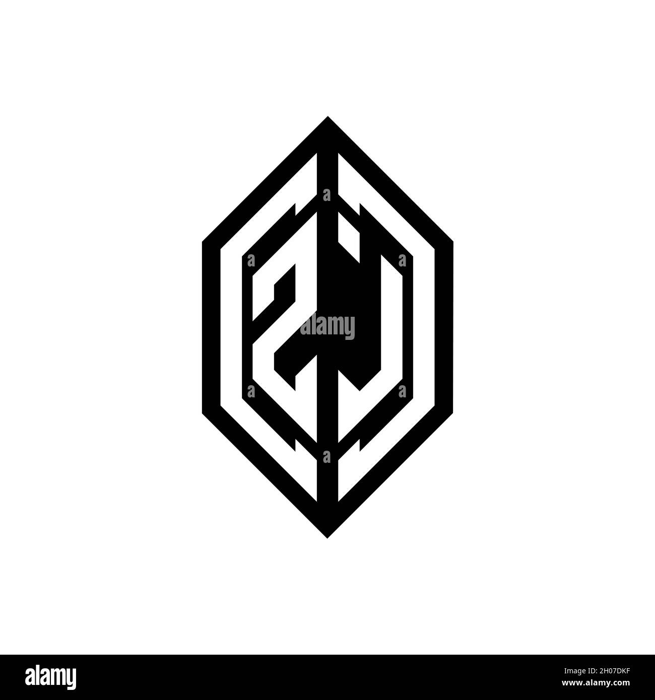 ZL logo with geometric shape vector monogram design template isolated ...