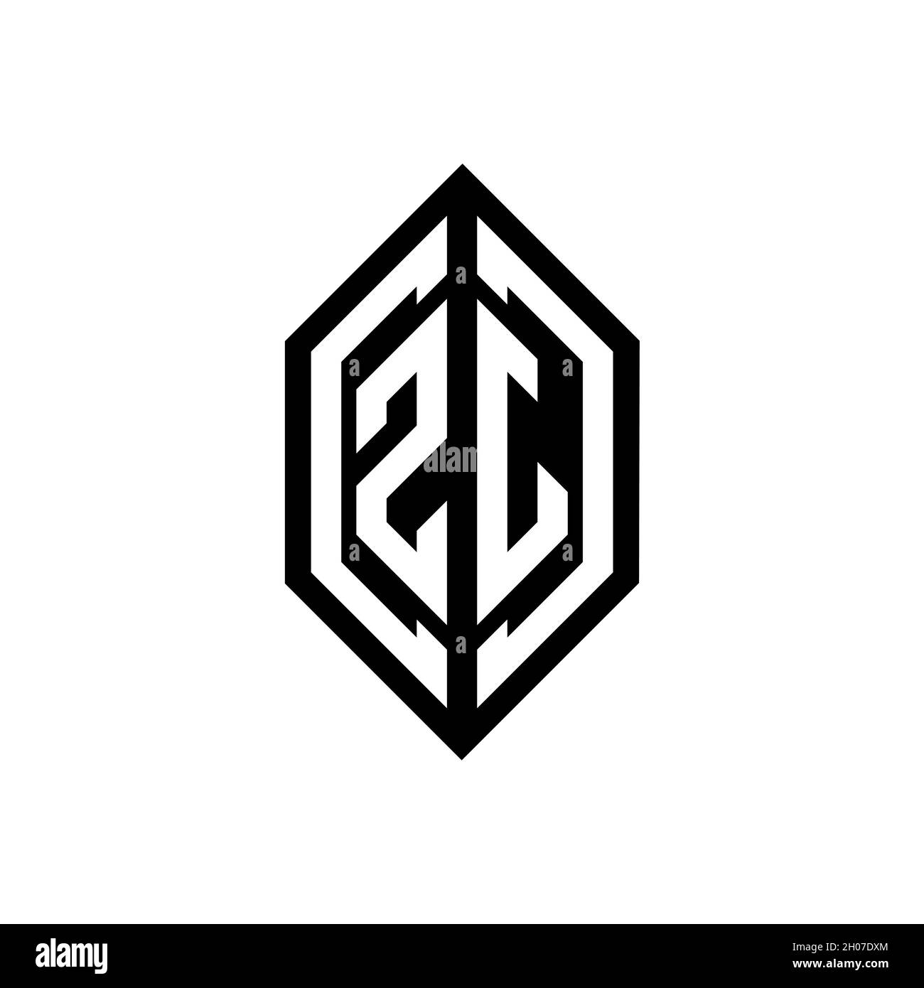 ZJ logo with geometric shape vector monogram design template isolated ...