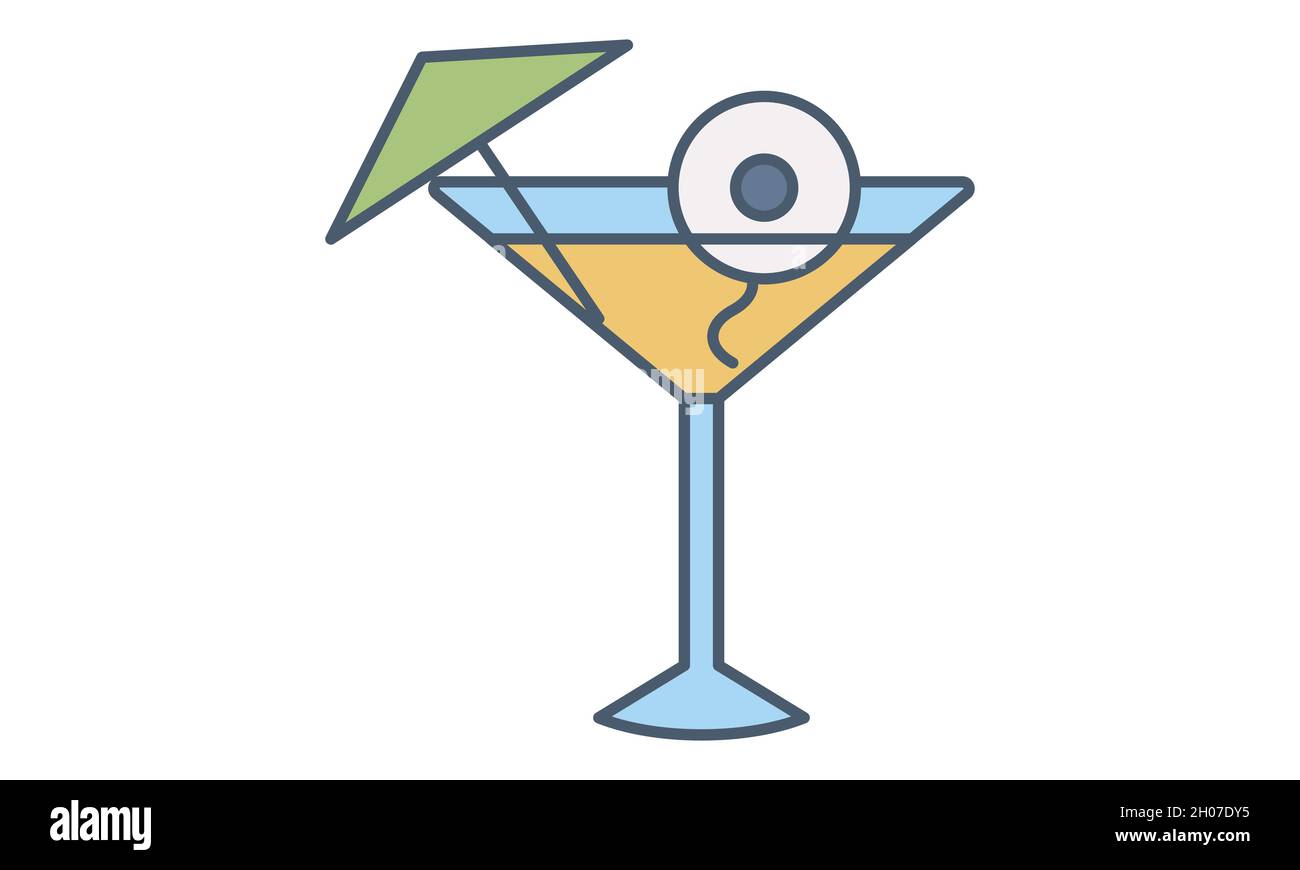 Halloween cocktail with eye icon vector image Stock Vector