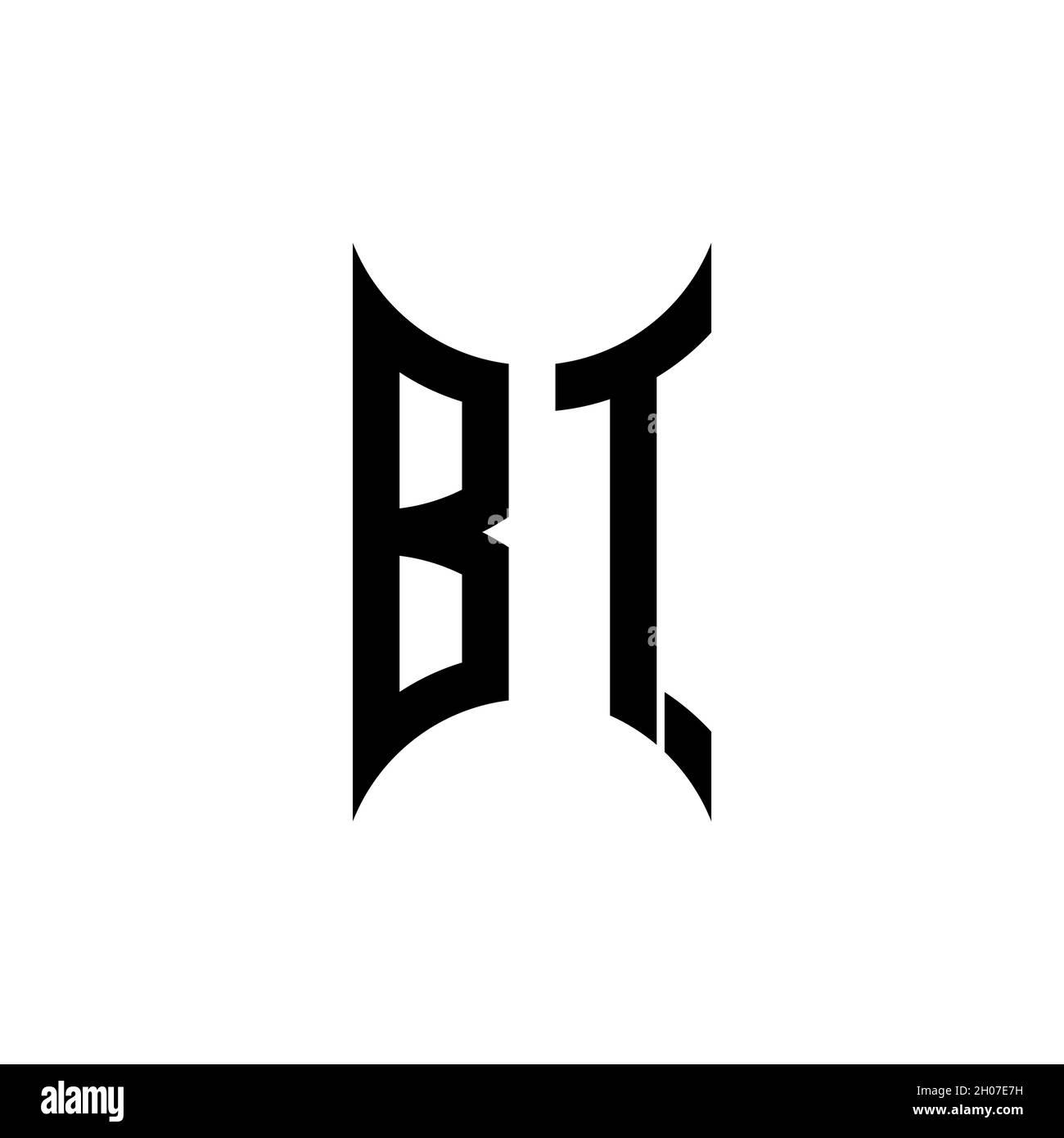 BR logo with geometric shape vector monogram design template isolated on white background Stock Vector