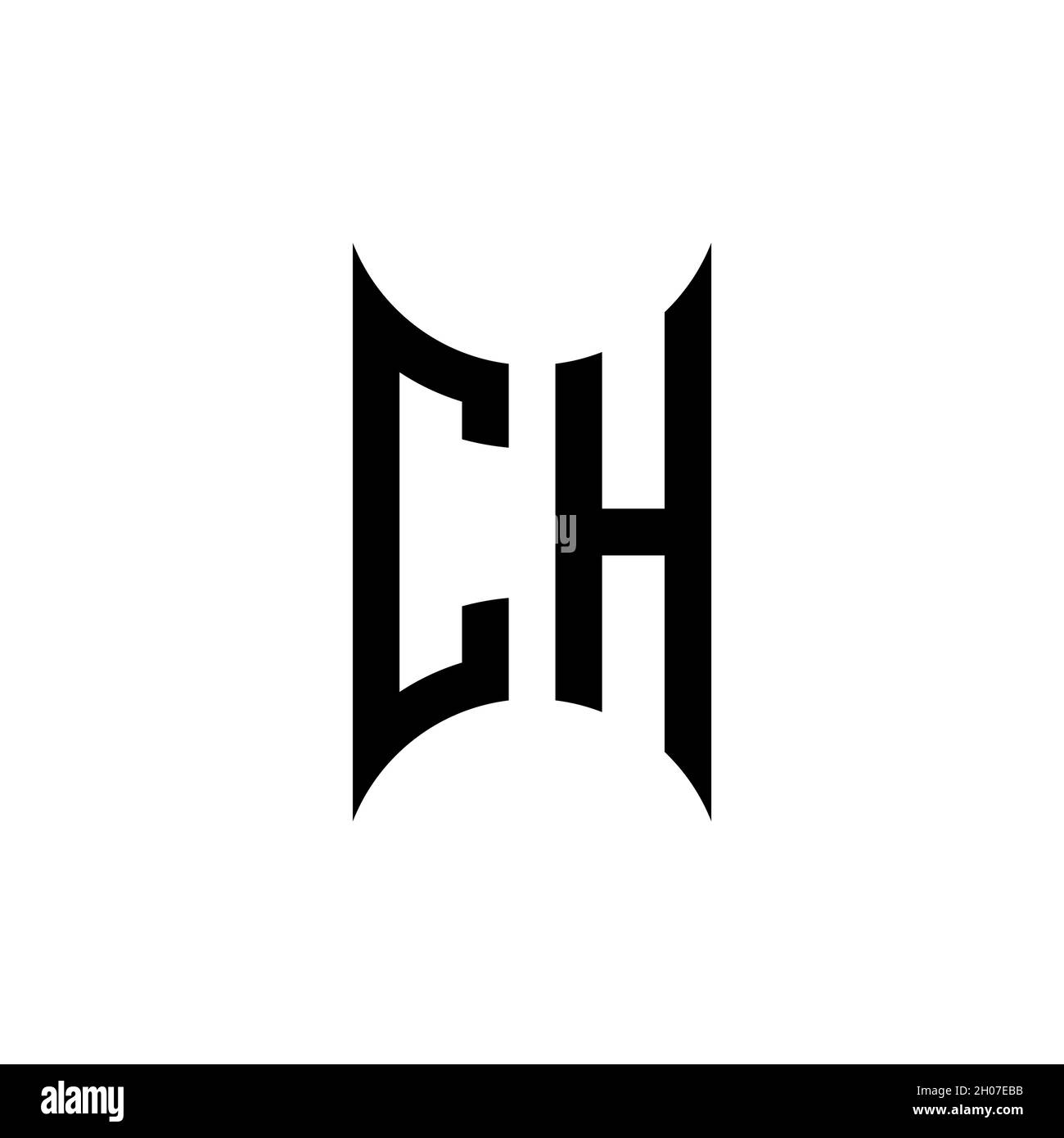 CH Monogram geometric shape style template. Monogram initial design vector on isolated background Stock Vector