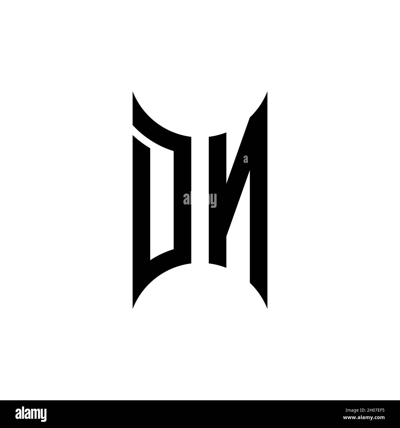 DN Monogram geometric shape style template. Monogram initial design vector on isolated background Stock Vector