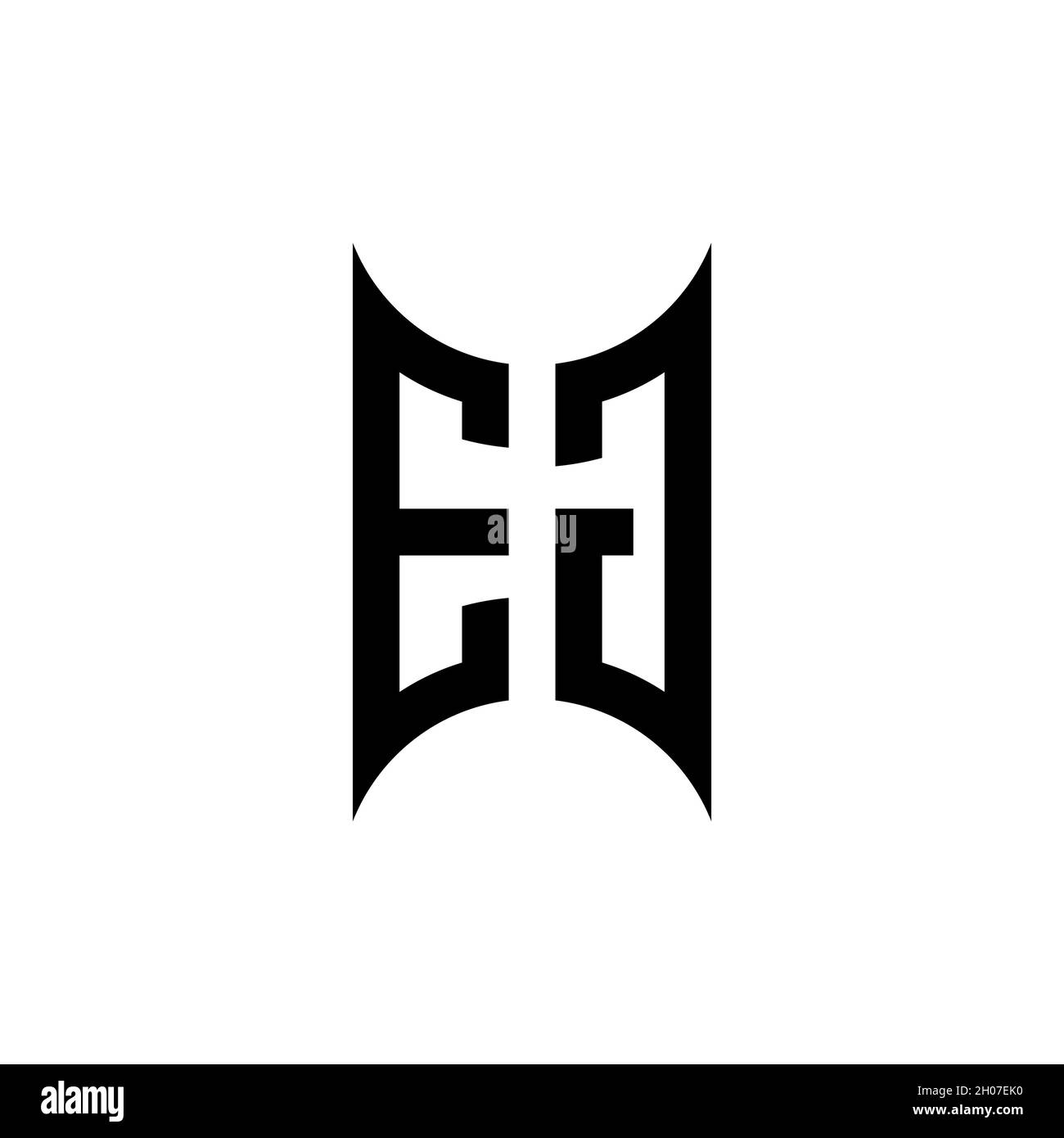 EG Monogram geometric shape style template. Monogram initial design vector on isolated background Stock Vector