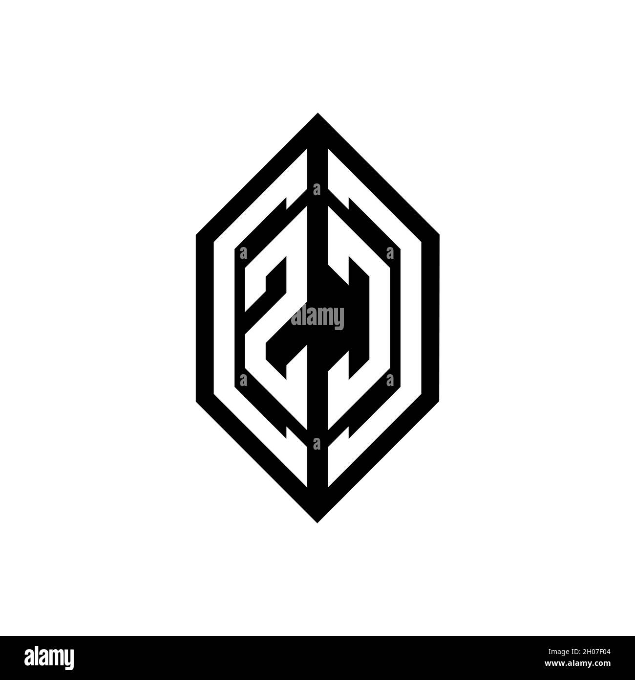 ZC logo with geometric shape vector monogram design template isolated ...