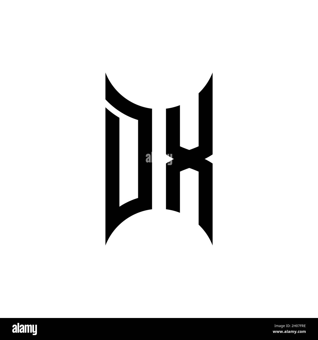 DX Monogram geometric shape style template. Monogram initial design vector on isolated background Stock Vector