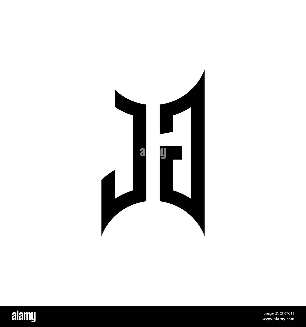 JG Monogram geometric shape style template. Monogram initial design ...