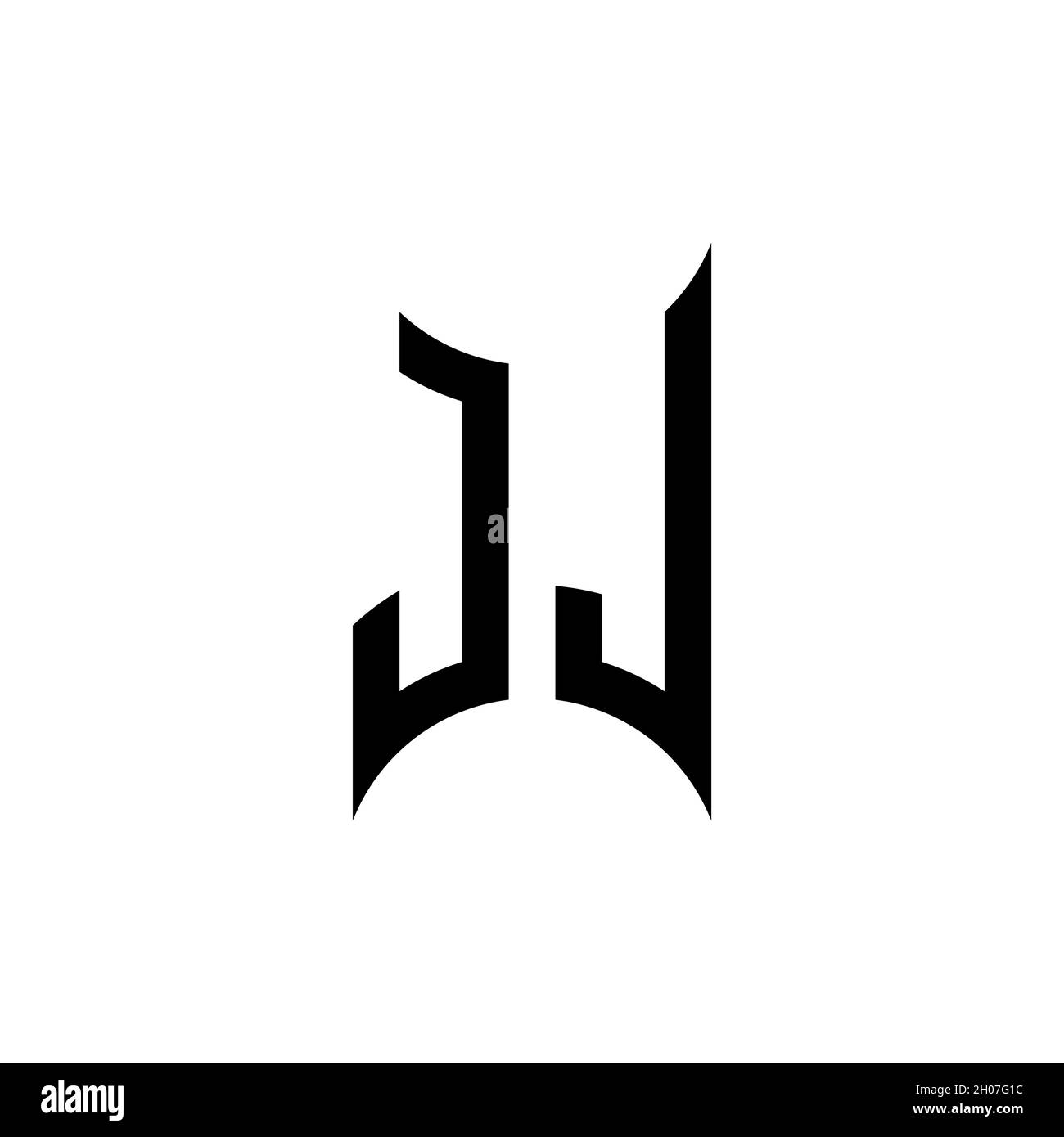 JL Monogram geometric shape style template. Monogram initial design vector on isolated background Stock Vector