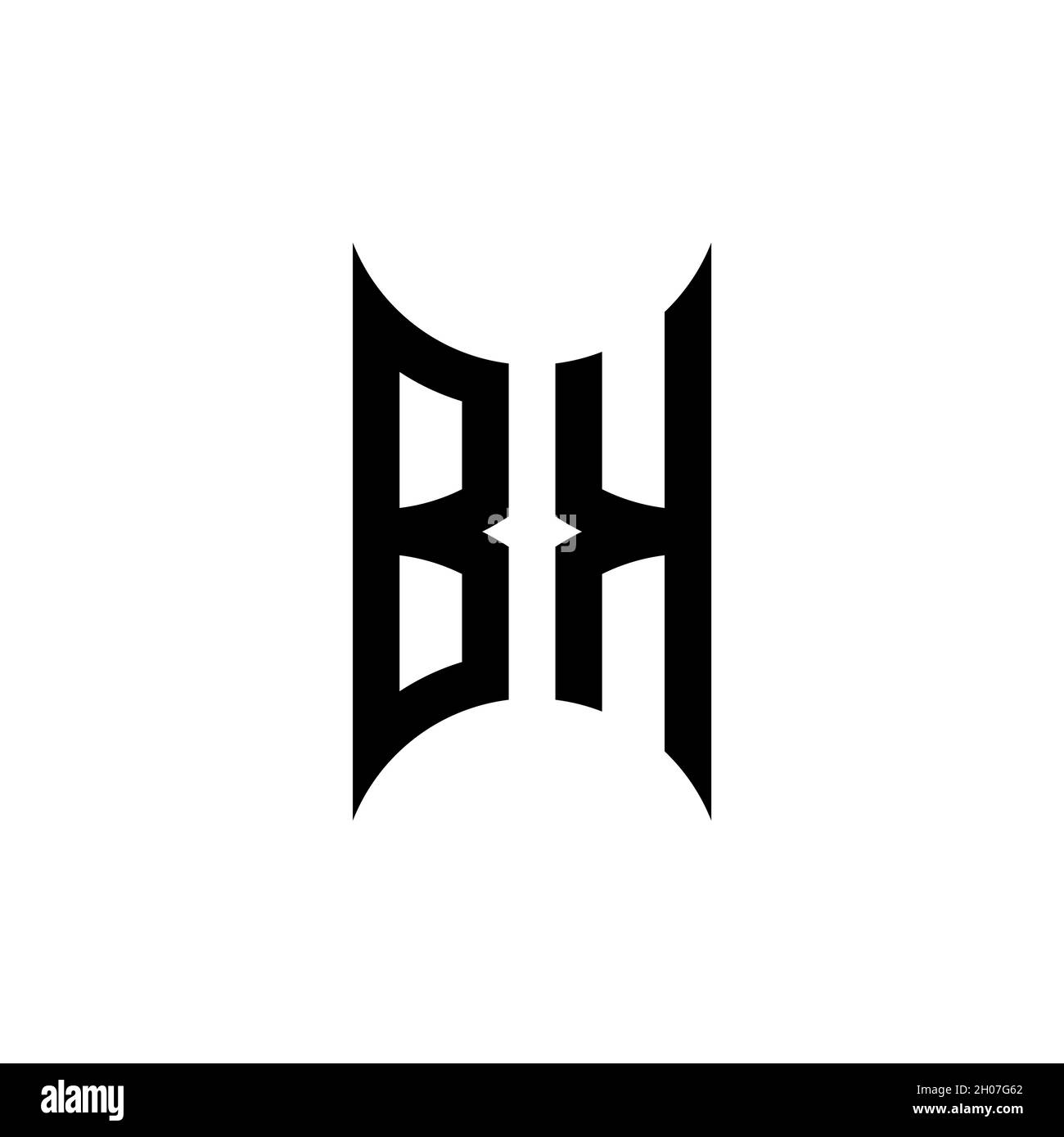 BJ Monogram geometric shape style template. Monogram initial design vector on isolated background Stock Vector