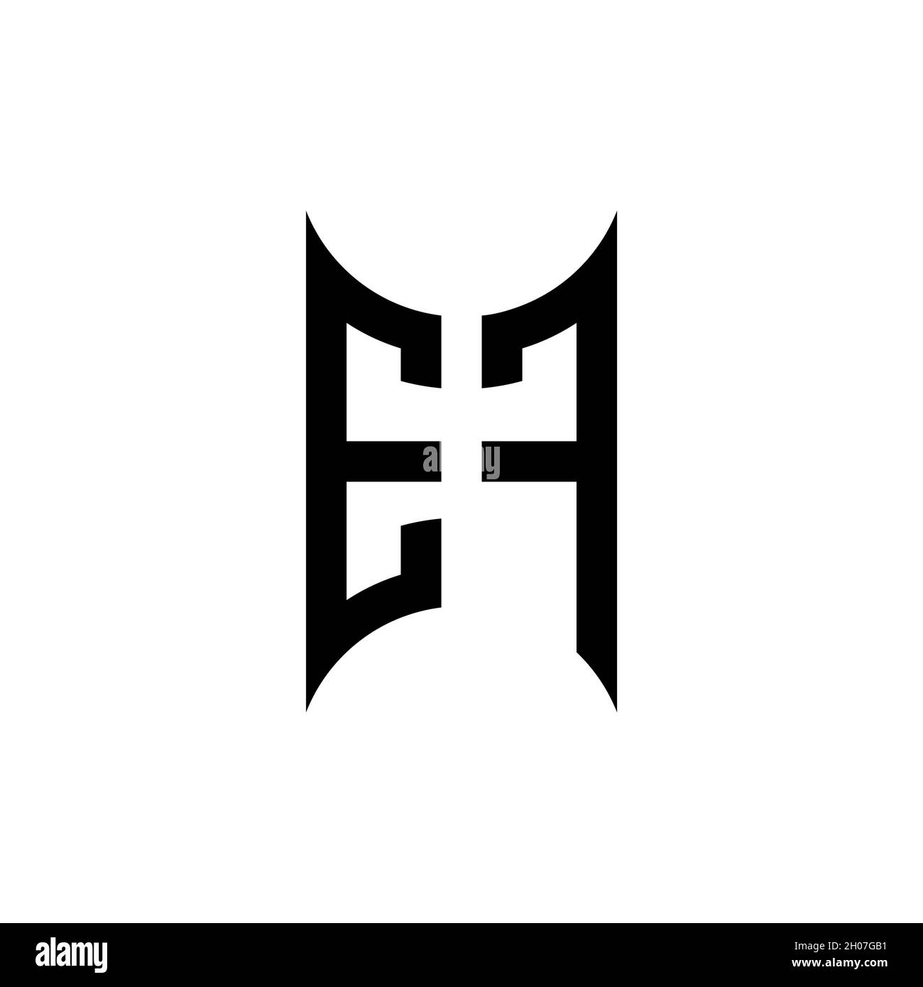 EF Monogram geometric shape style template. Monogram initial design ...