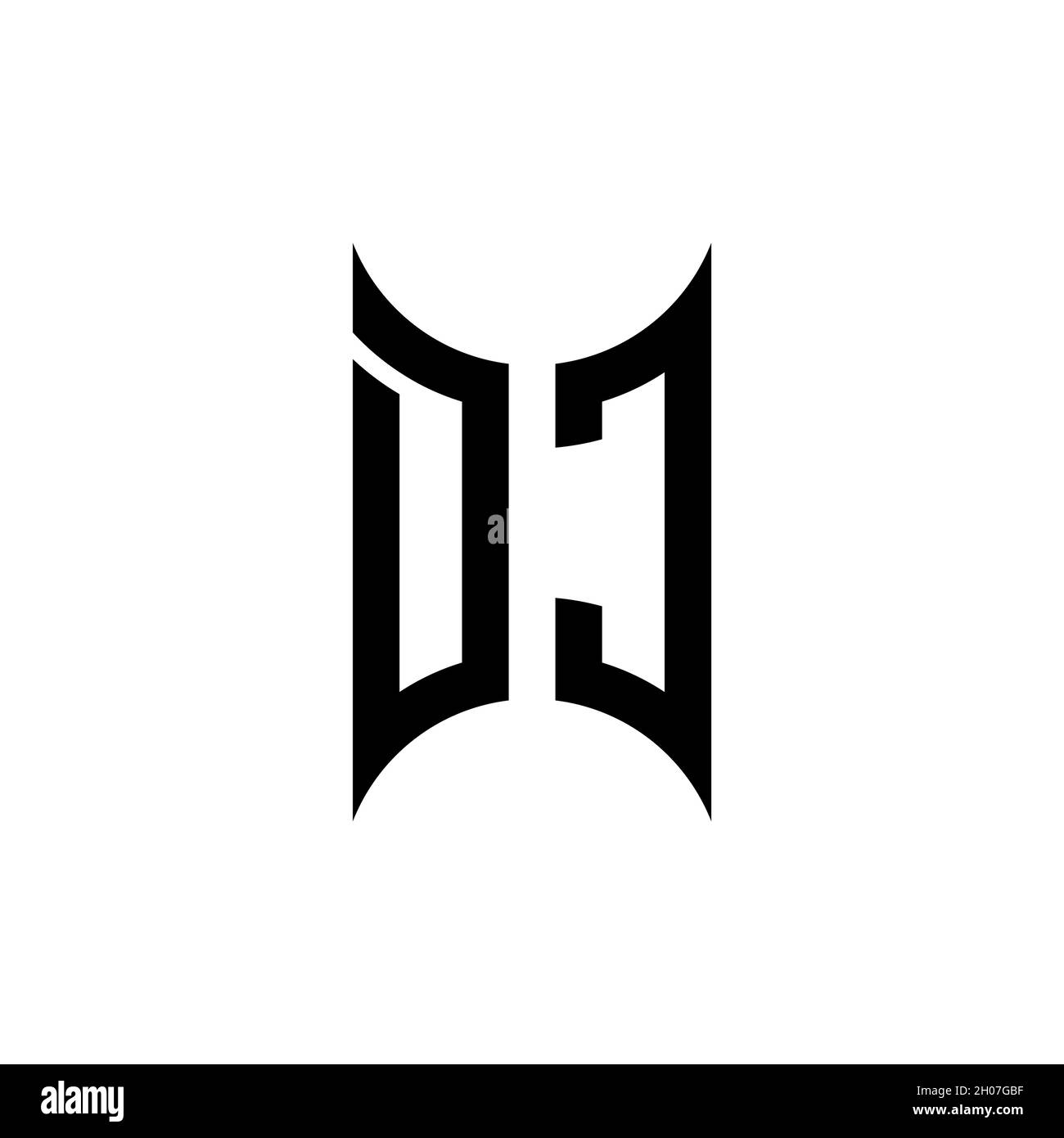 DC Monogram geometric shape style template. Monogram initial design vector on isolated background Stock Vector