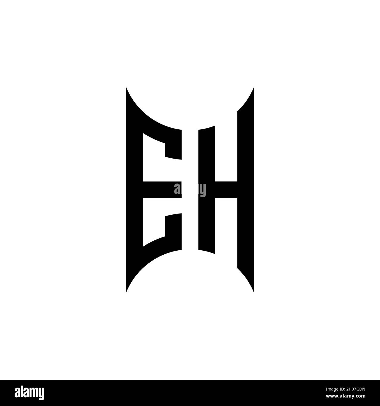 EH Monogram geometric shape style template. Monogram initial design vector on isolated background Stock Vector