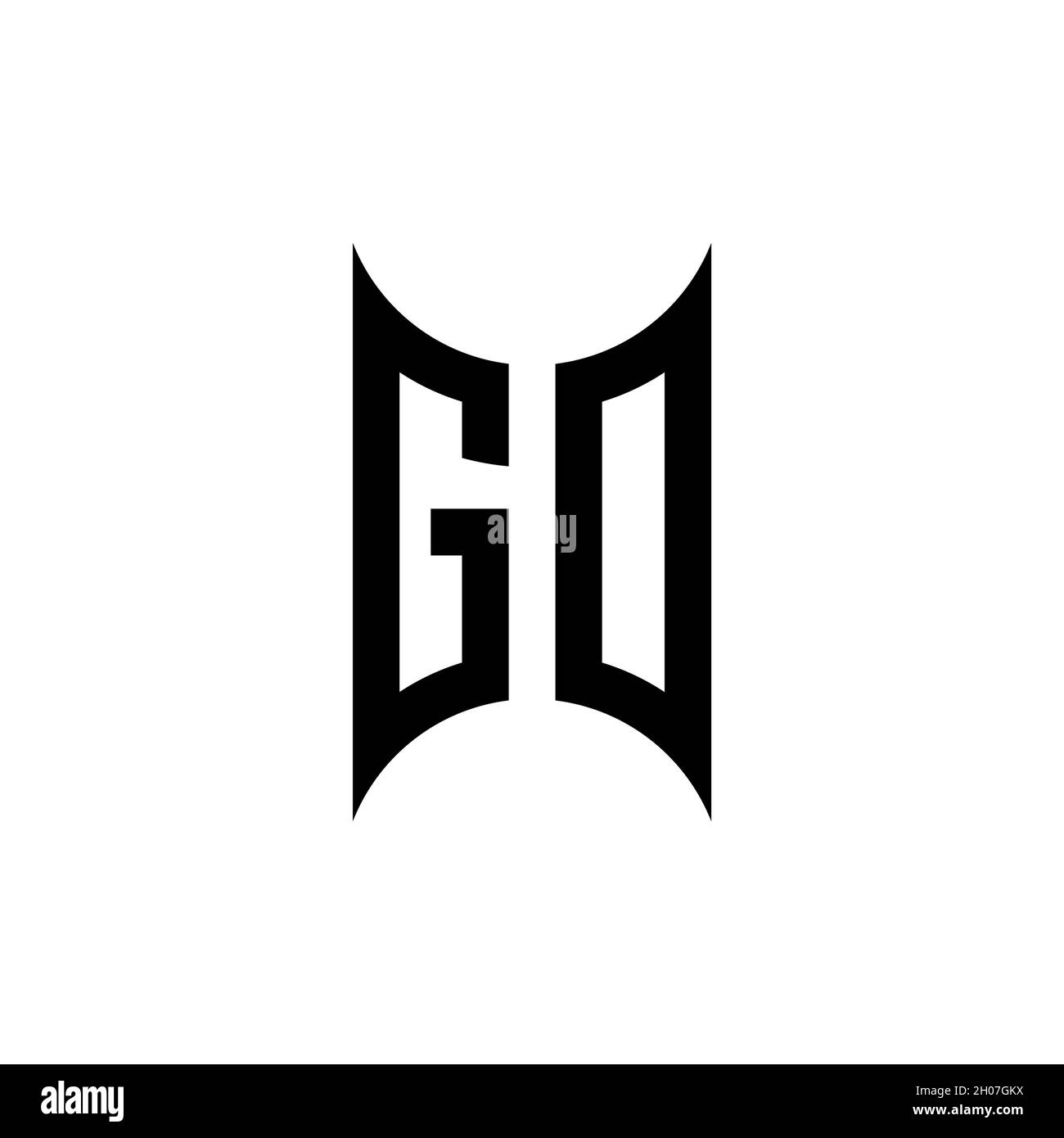 GN Monogram geometric shape style template. Monogram initial design vector on isolated background Stock Vector