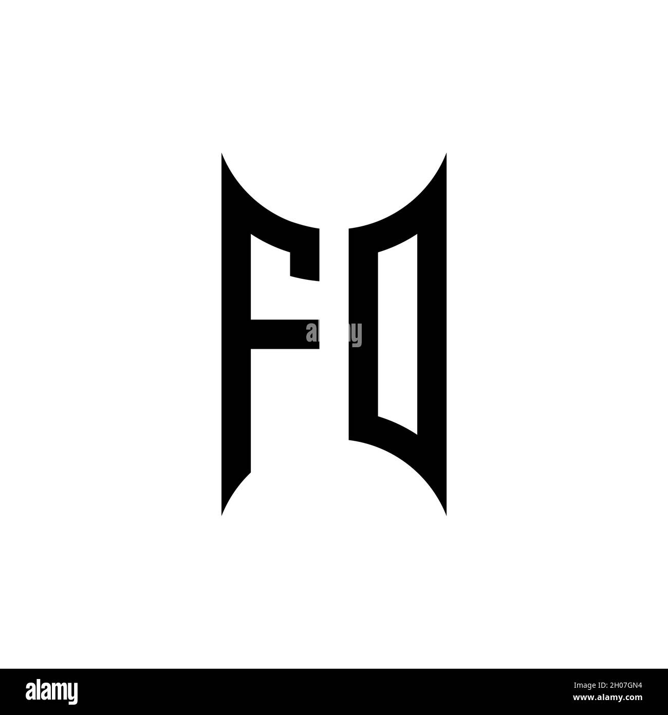 FN Monogram geometric shape style template. Monogram initial design ...