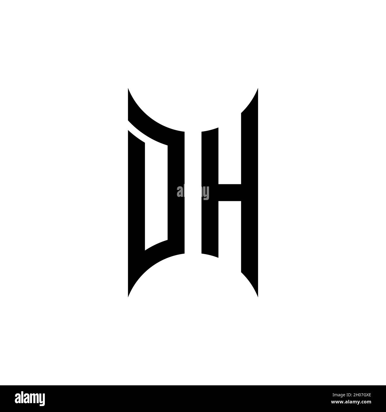DH Monogram geometric shape style template. Monogram initial design vector on isolated background Stock Vector