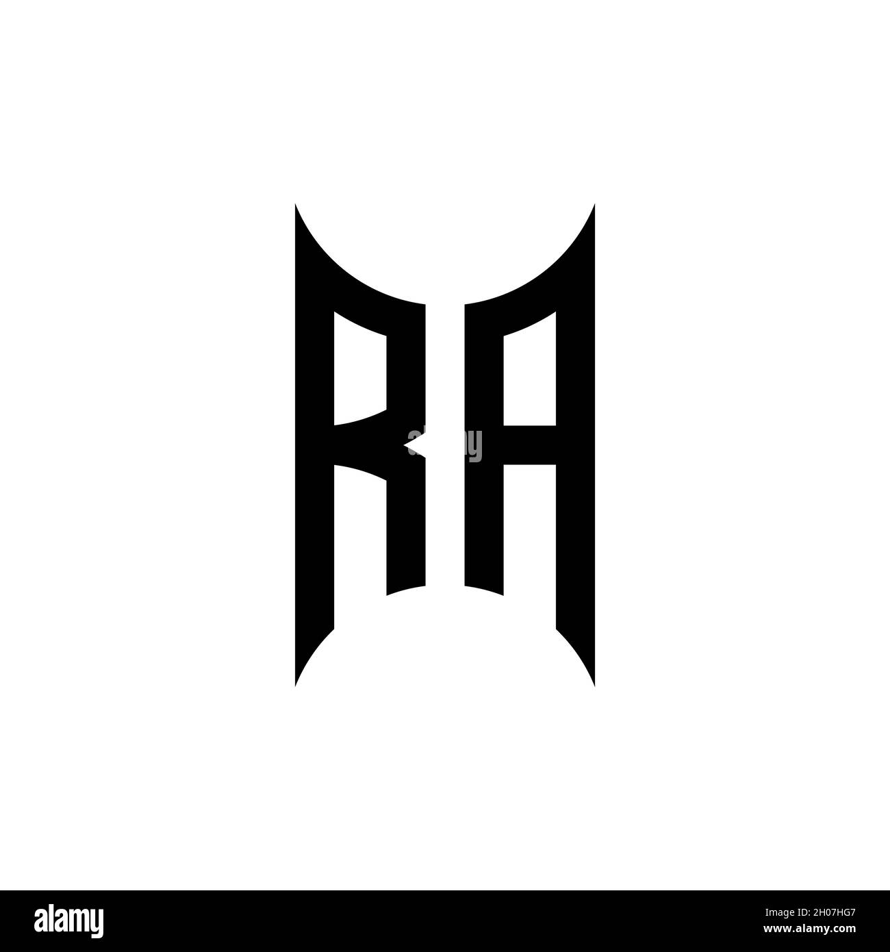 QA Monogram geometric shape style template. Monogram initial design vector on isolated background Stock Vector