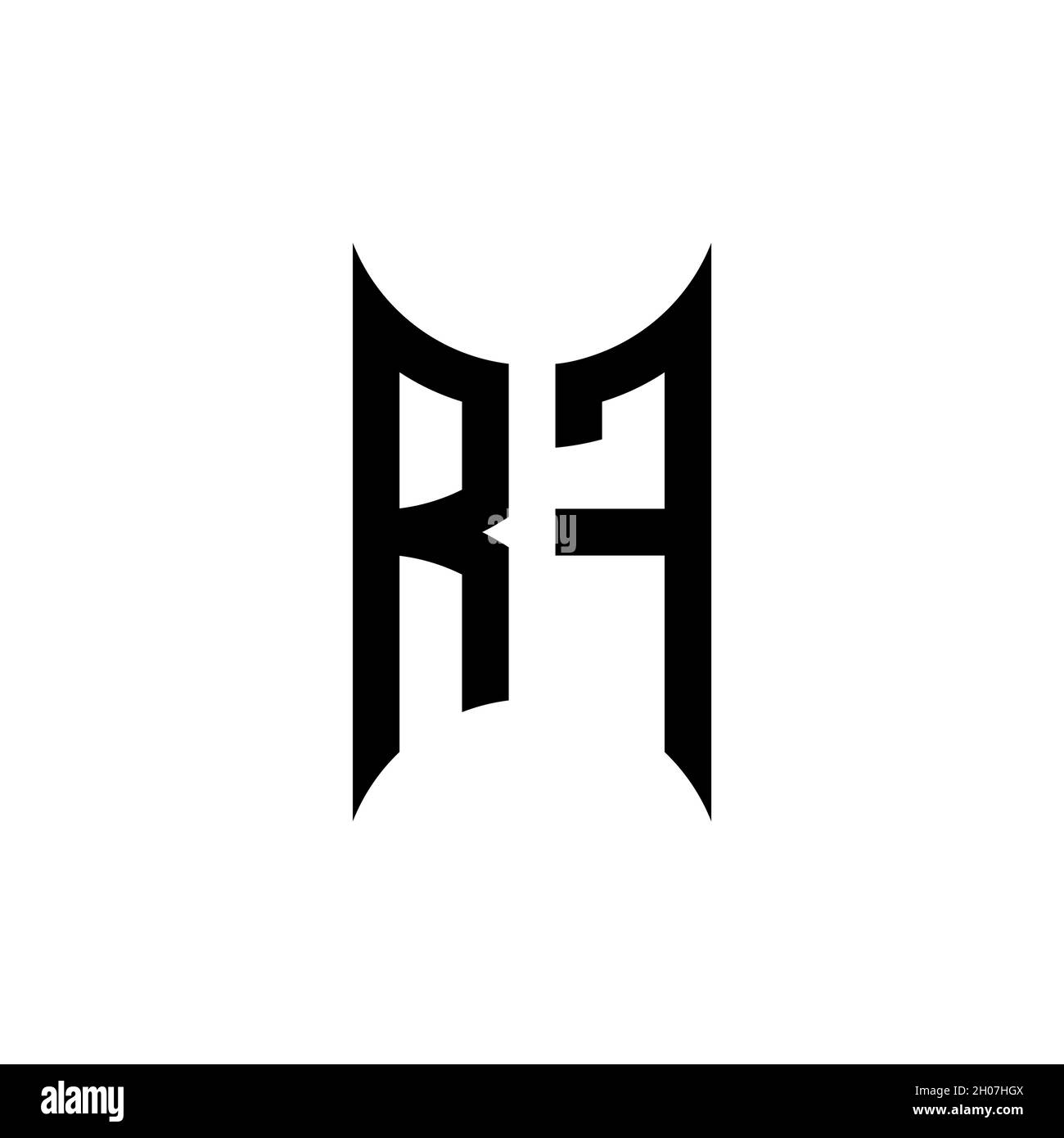 QF Monogram geometric shape style template. Monogram initial design vector on isolated background Stock Vector