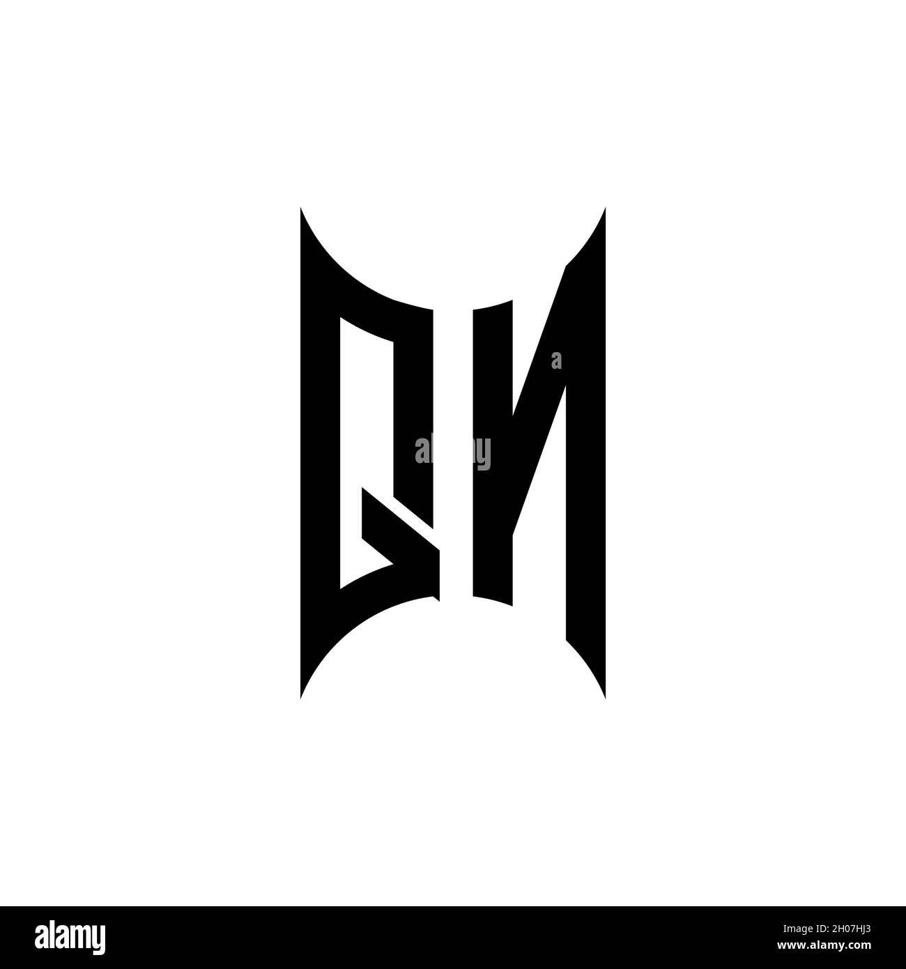 PM Monogram geometric shape style template. Monogram initial design vector on isolated background Stock Vector