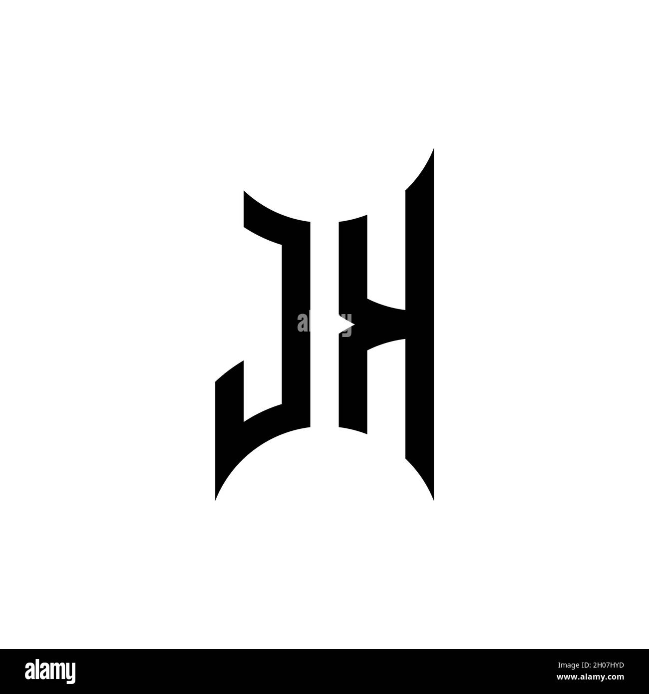 IJ Monogram geometric shape style template. Monogram initial design vector on isolated background Stock Vector