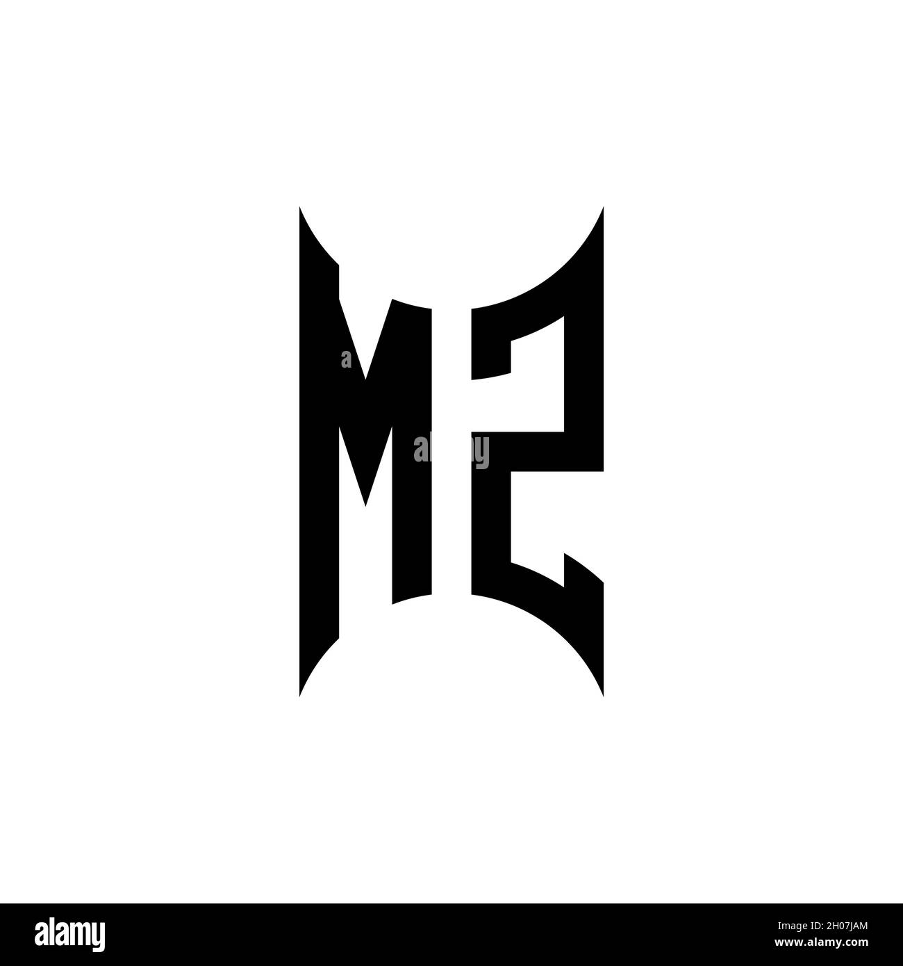 LZ Monogram geometric shape style template. Monogram initial design vector on isolated background Stock Vector