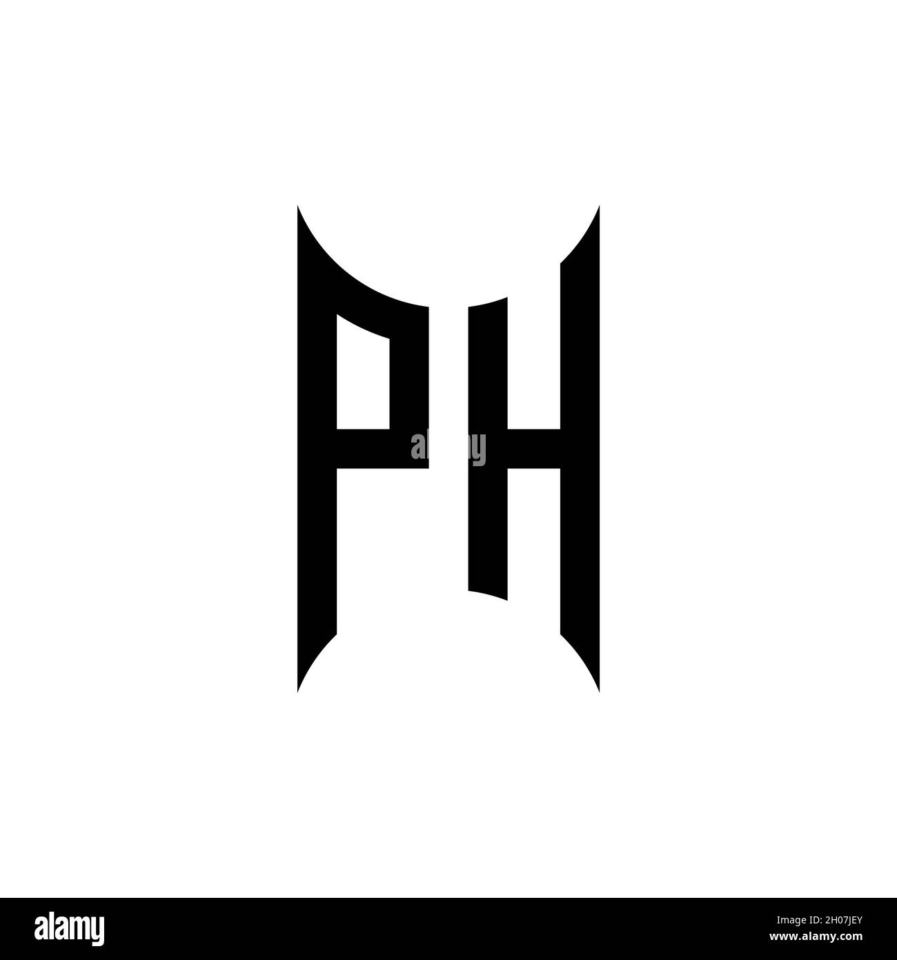 OH Monogram geometric shape style template. Monogram initial design vector on isolated background Stock Vector