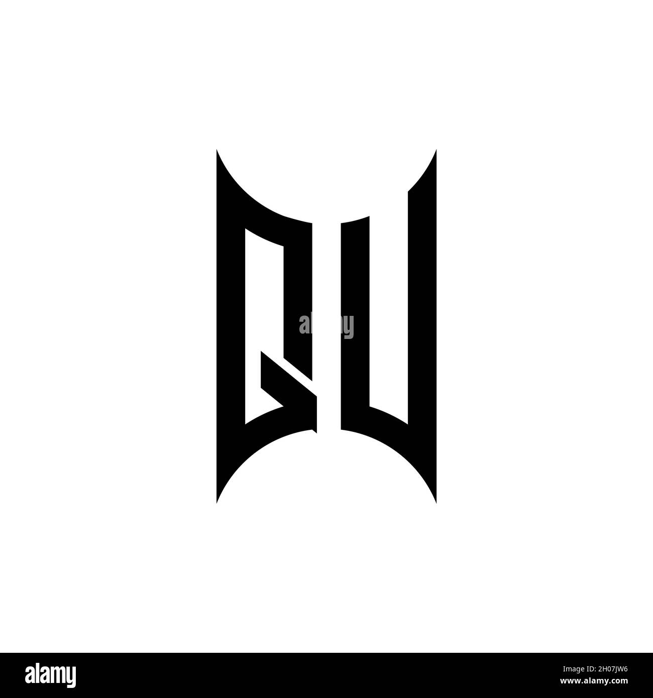 PU Monogram geometric shape style template. Monogram initial design vector on isolated background Stock Vector
