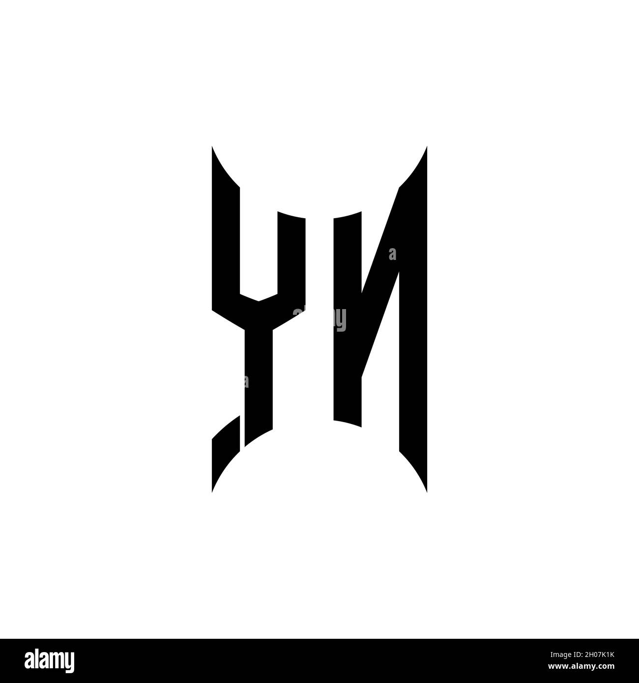 YL Monogram geometric shape style template. Monogram initial design vector on isolated background Stock Vector