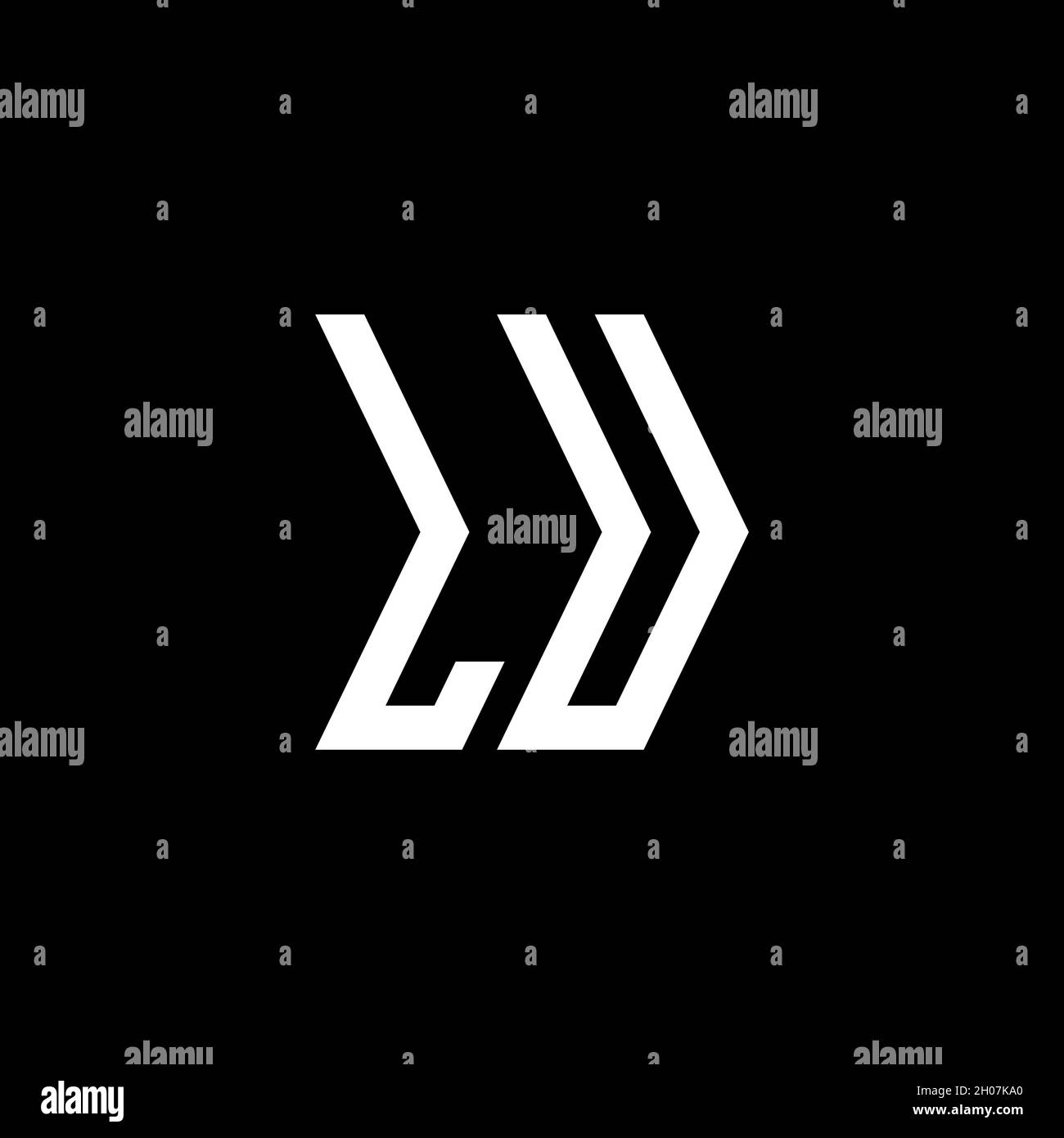 LU Monogram geometric shape style template. Monogram initial design vector on isolated background Stock Vector