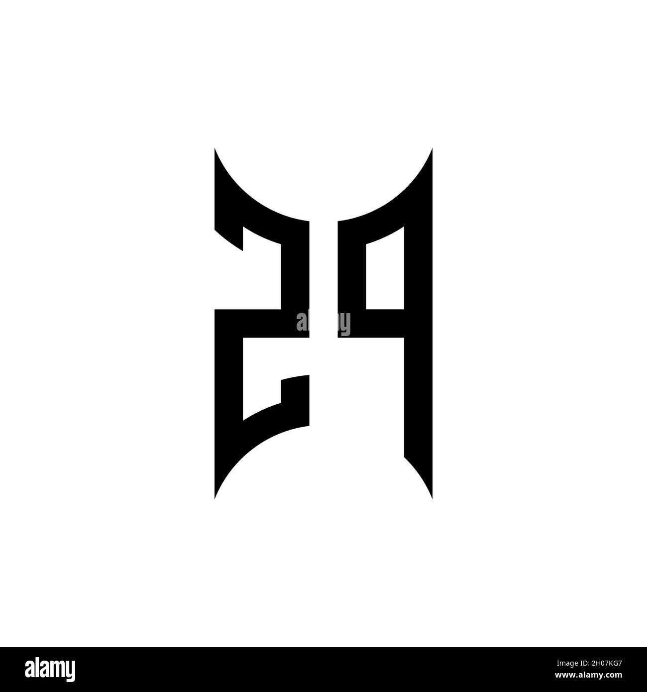 ZN Monogram geometric shape style template. Monogram initial design vector on isolated background Stock Vector