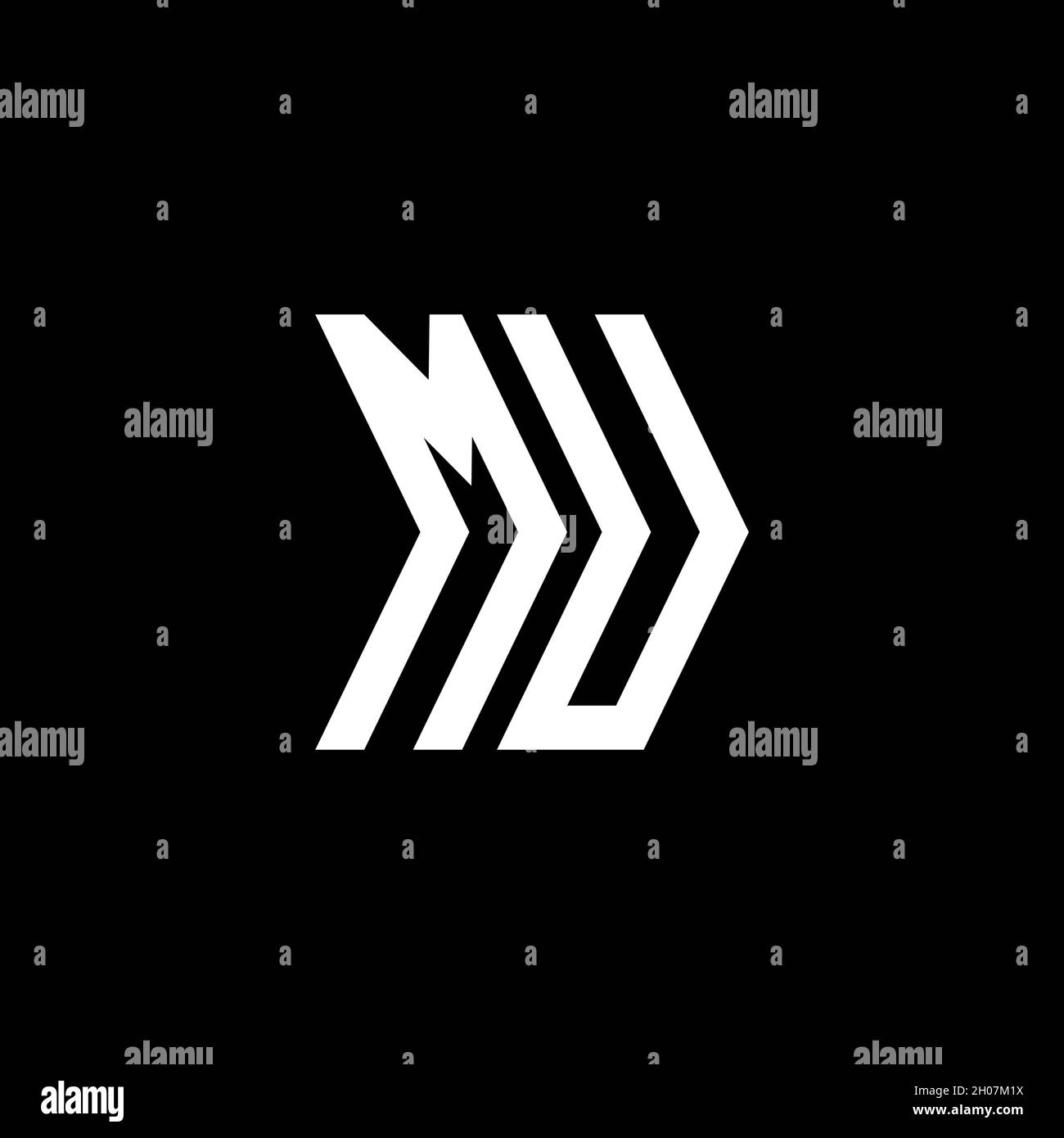 MU Monogram geometric shape style template. Monogram initial design vector on isolated background Stock Vector