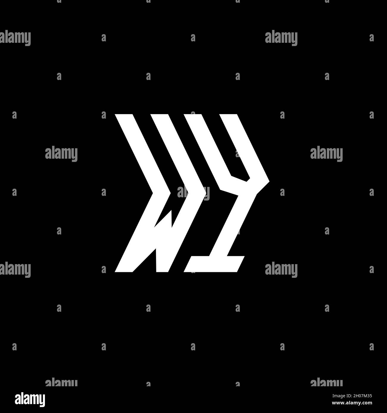 WY Monogram geometric shape style template. Monogram initial design vector on isolated background Stock Vector