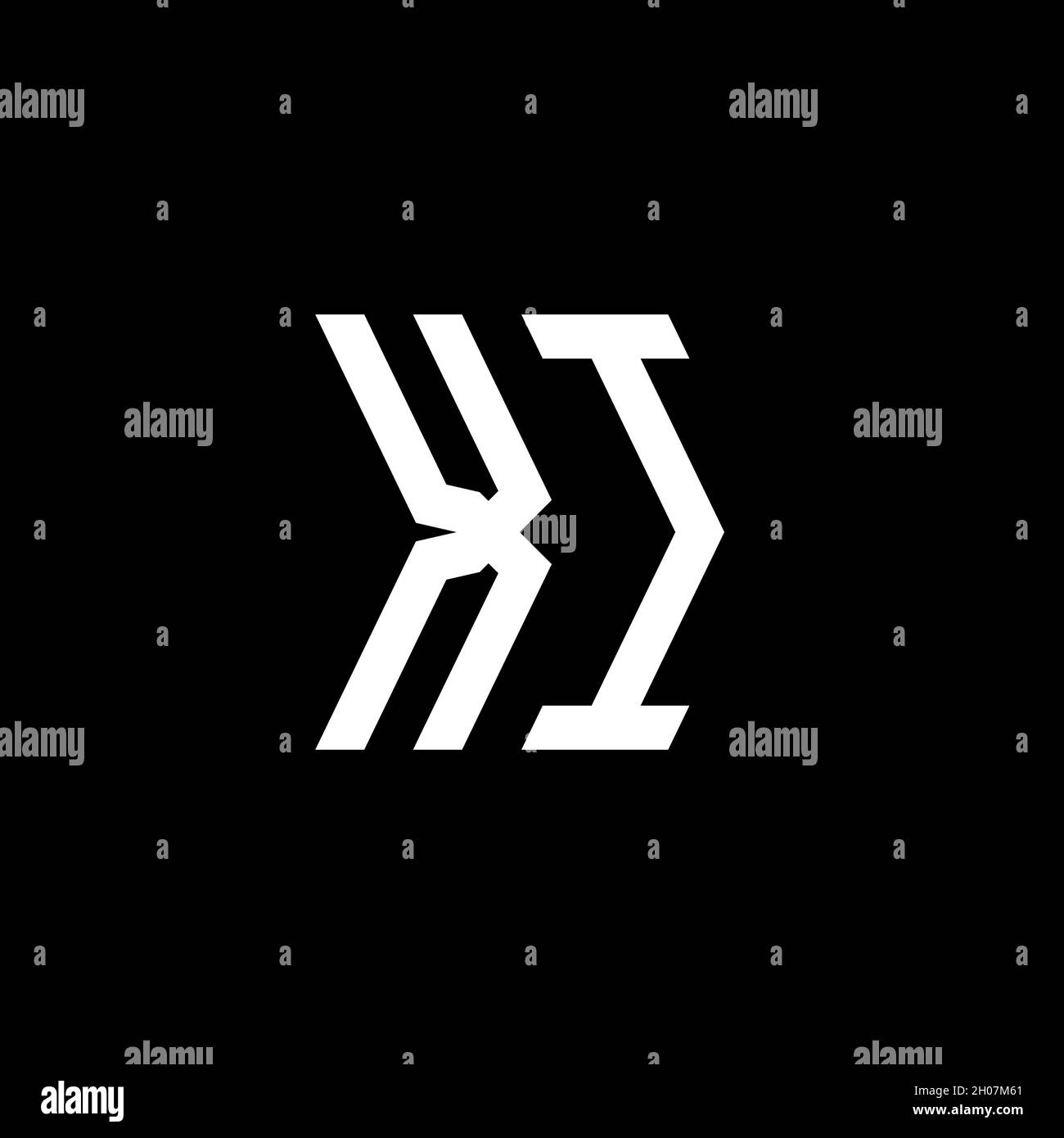 XI Monogram geometric shape style template. Monogram initial design vector on isolated background Stock Vector