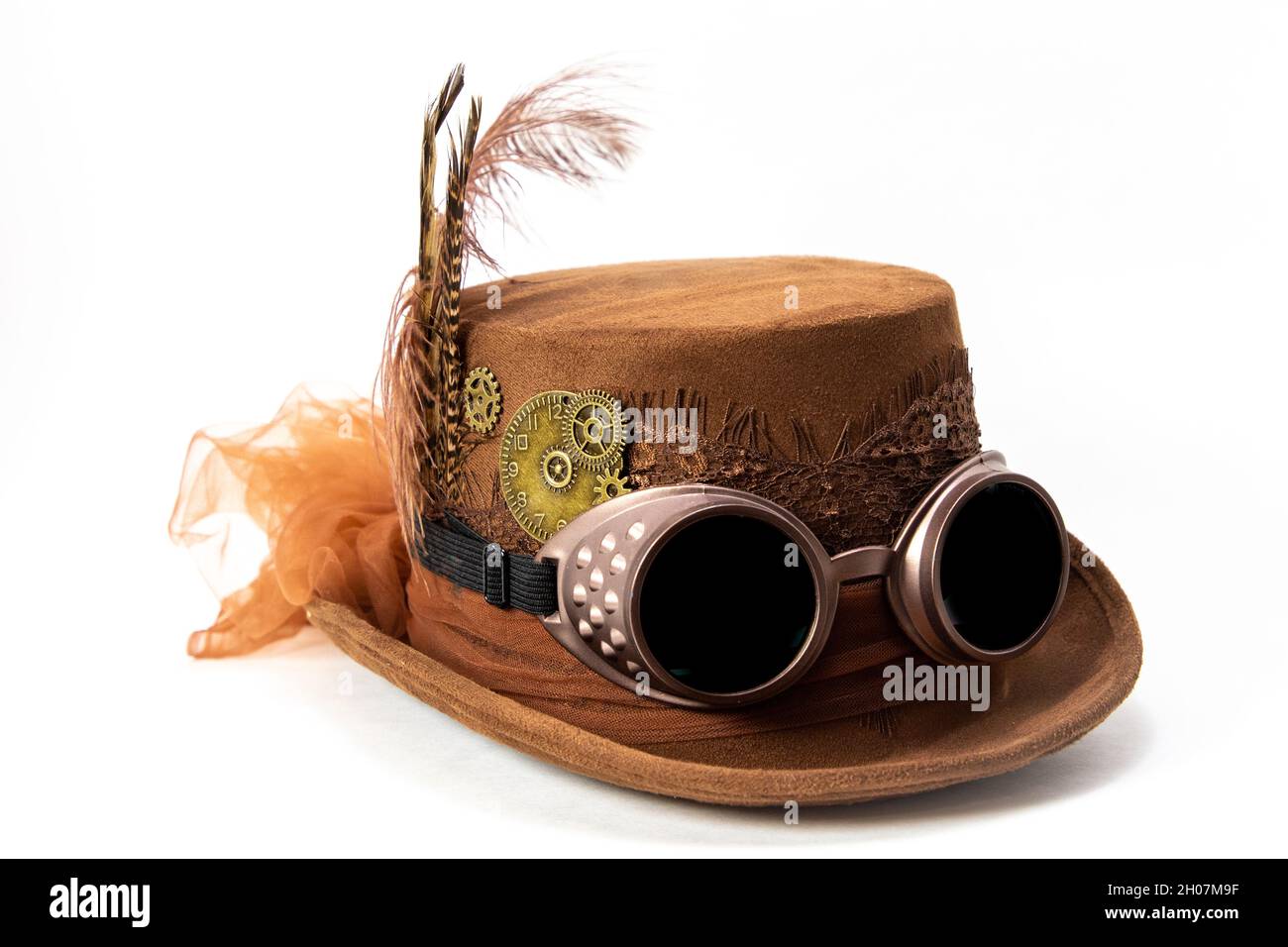 Gothic Victorian Steampunk Top Hat Adult Brown