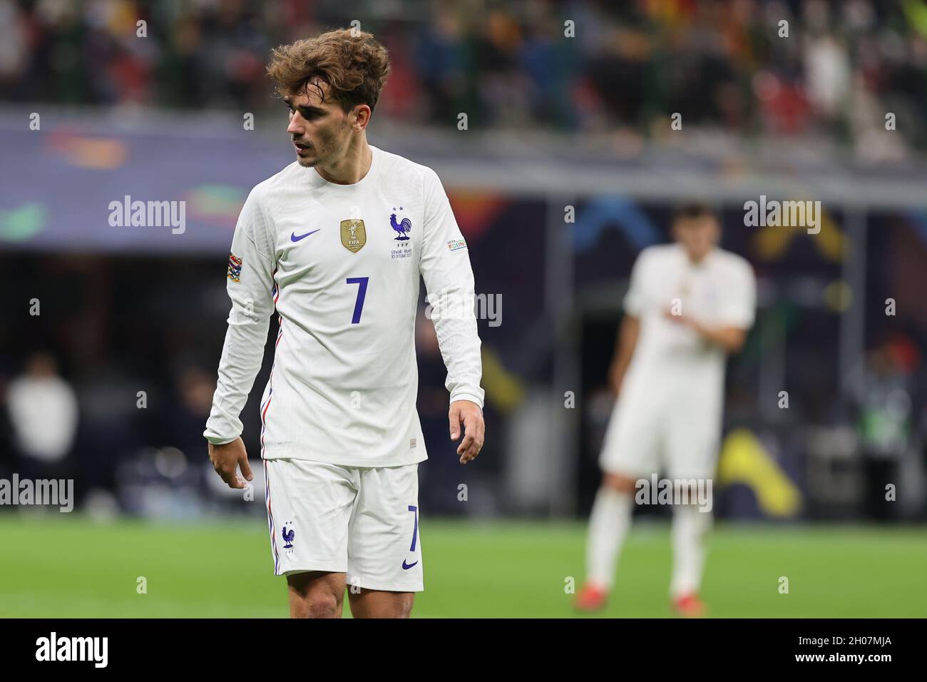 Antoine Griezmann of France in action during the UEFA Nations League Finals  2021 final football match between Spain and France at Giuseppe Meazza Stad  Stock Photo - Alamy