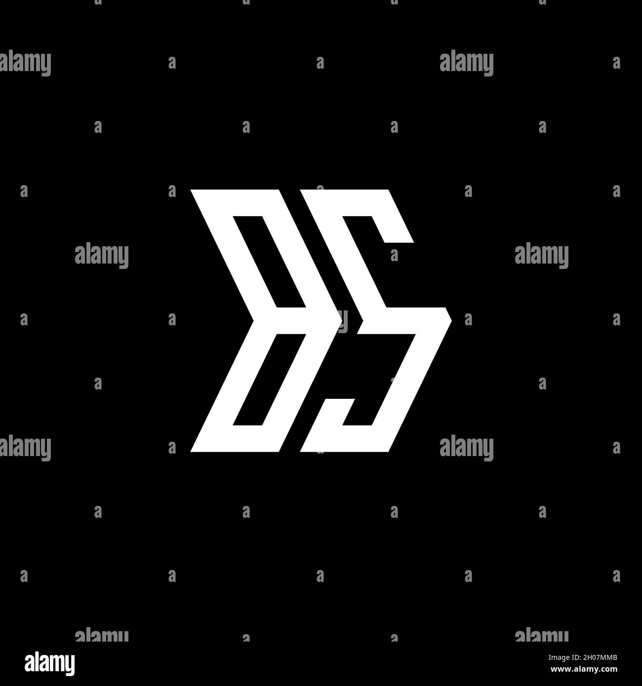 BS Monogram geometric shape style template. Monogram initial design vector on isolated background Stock Vector