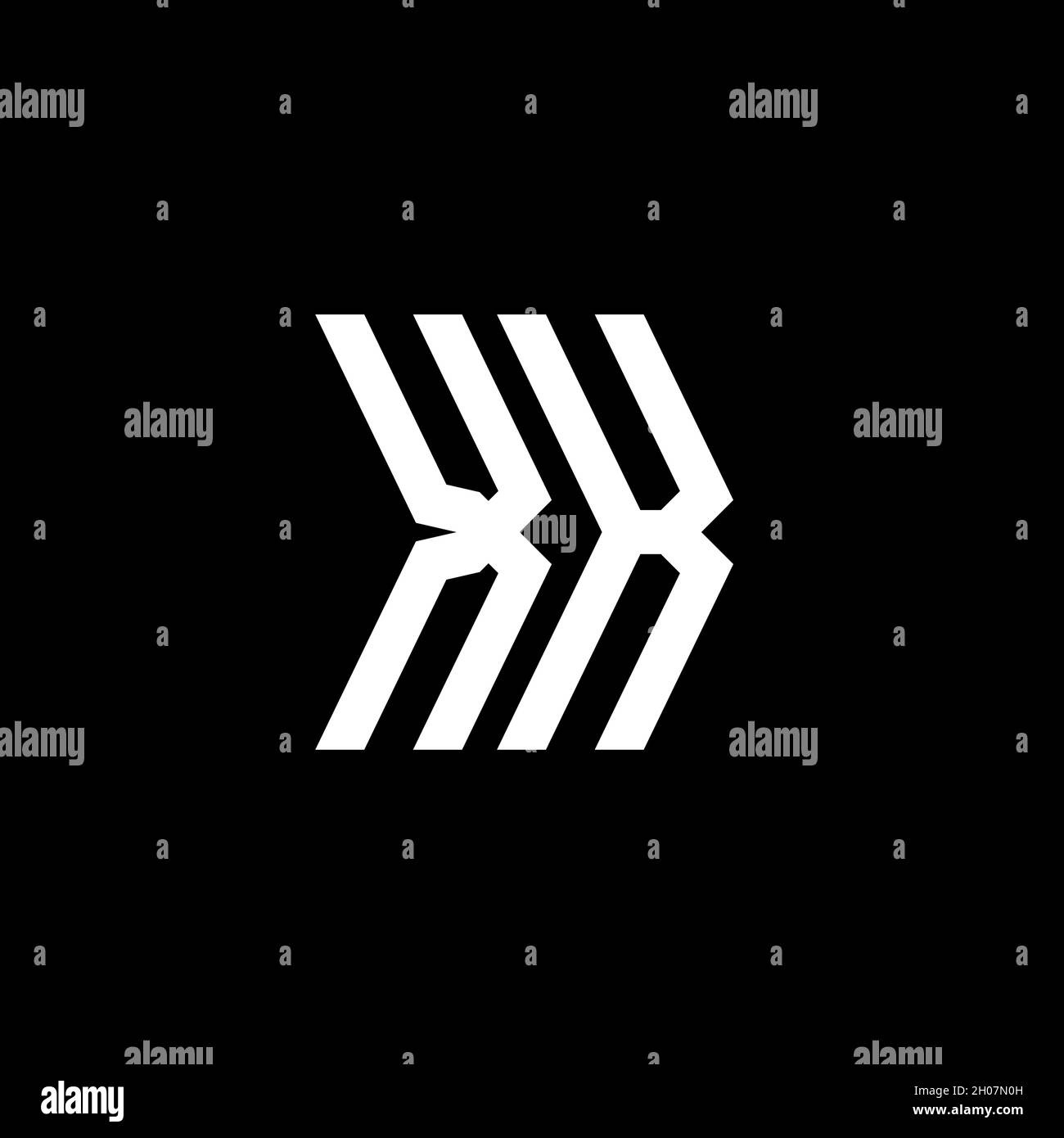XK Monogram geometric shape style template. Monogram initial design vector on isolated background Stock Vector