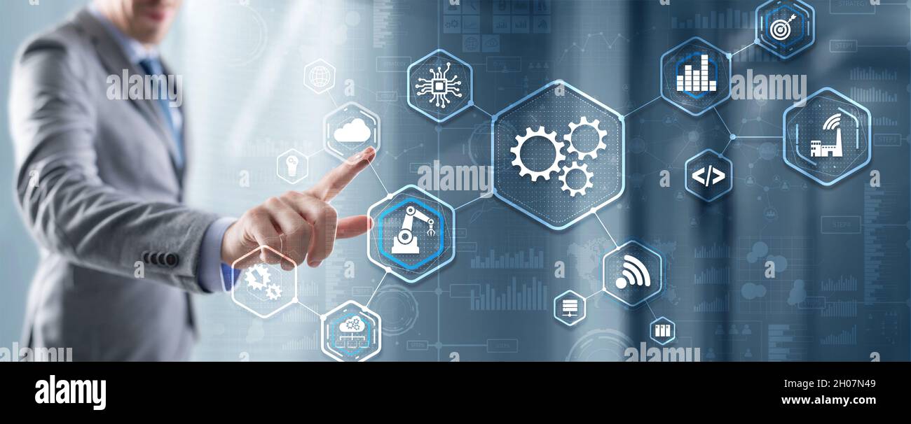 Automation software technology process System business concept 2022. Stock Photo