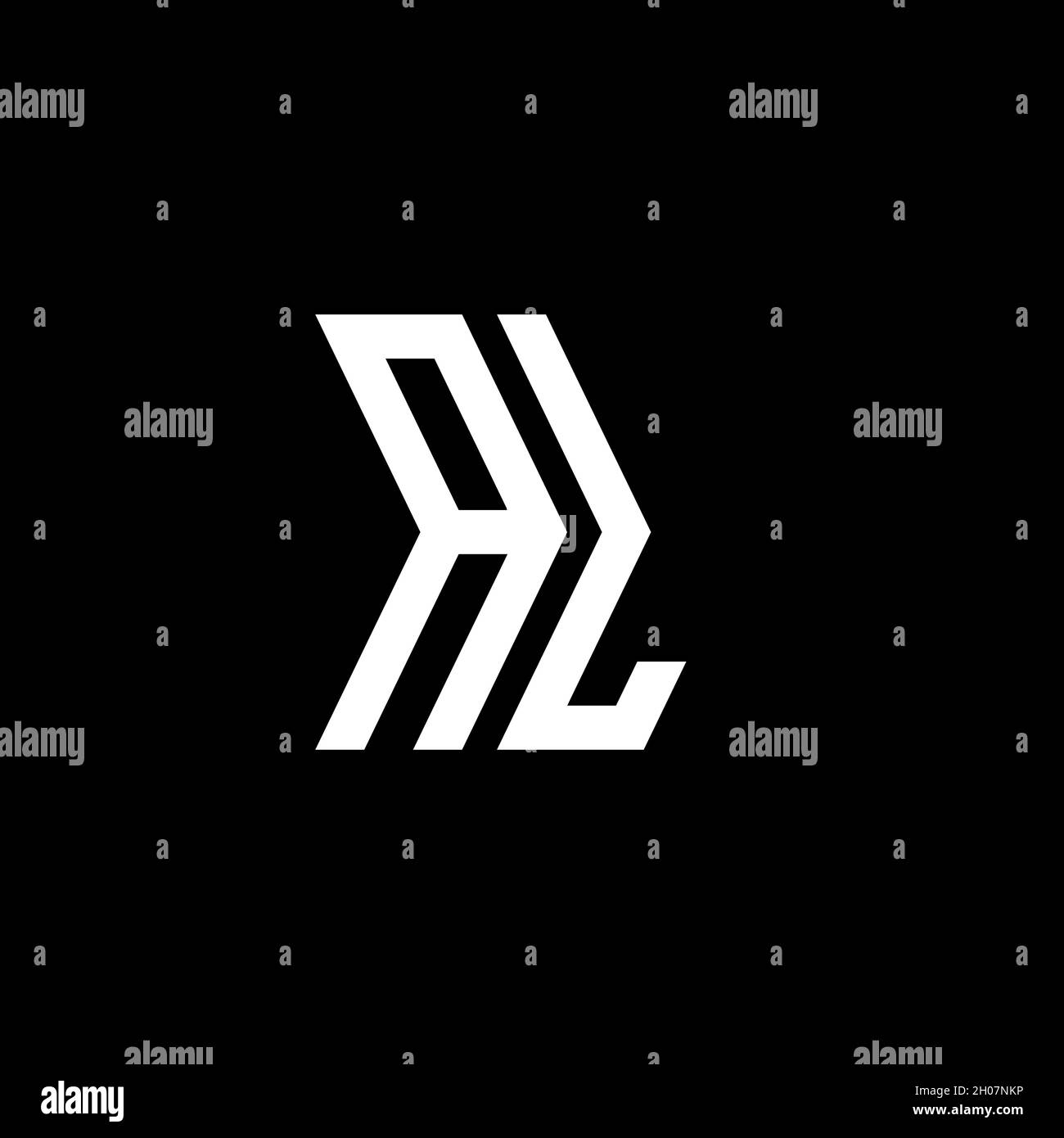 AL Monogram geometric shape style template. Monogram initial design ...