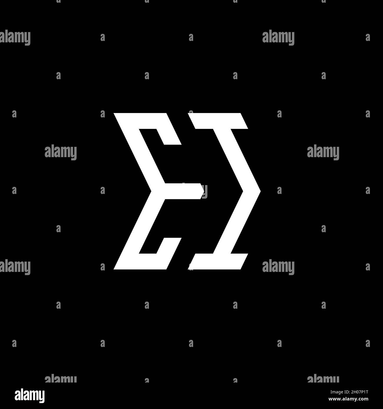 EI Monogram geometric shape style template. Monogram initial design vector on isolated background Stock Vector