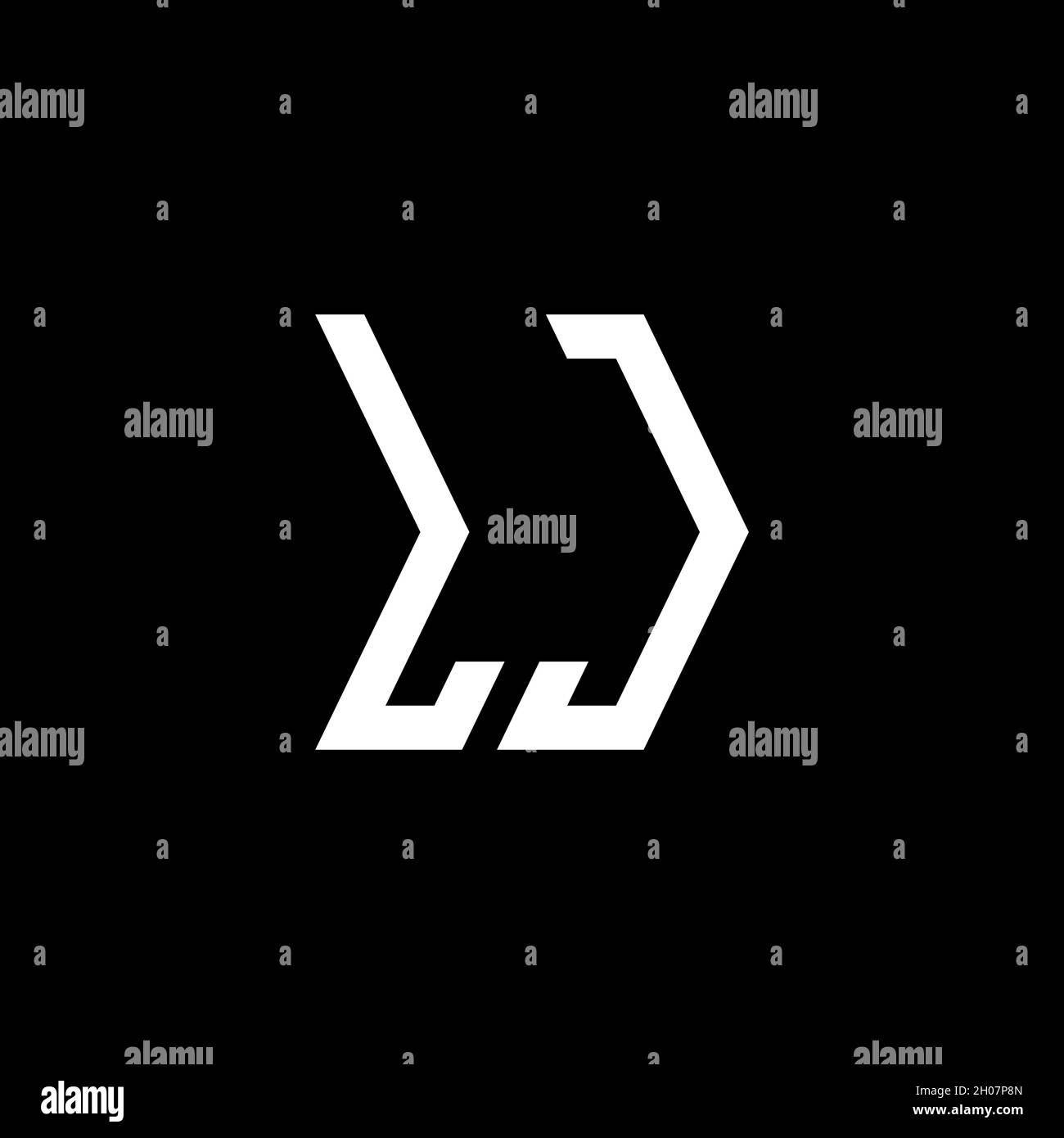 LJ Monogram geometric shape style template. Monogram initial design vector on isolated background Stock Vector