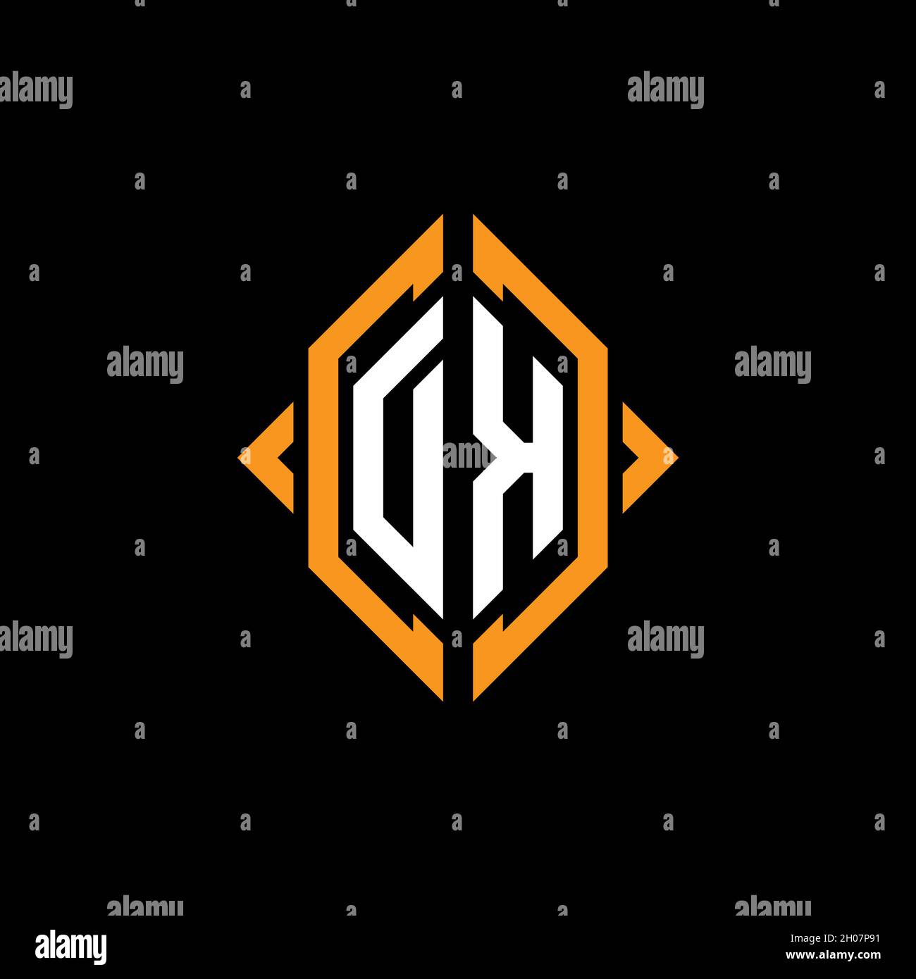 DN Monogram geometric shape style template. Monogram initial design vector on isolated background Stock Vector
