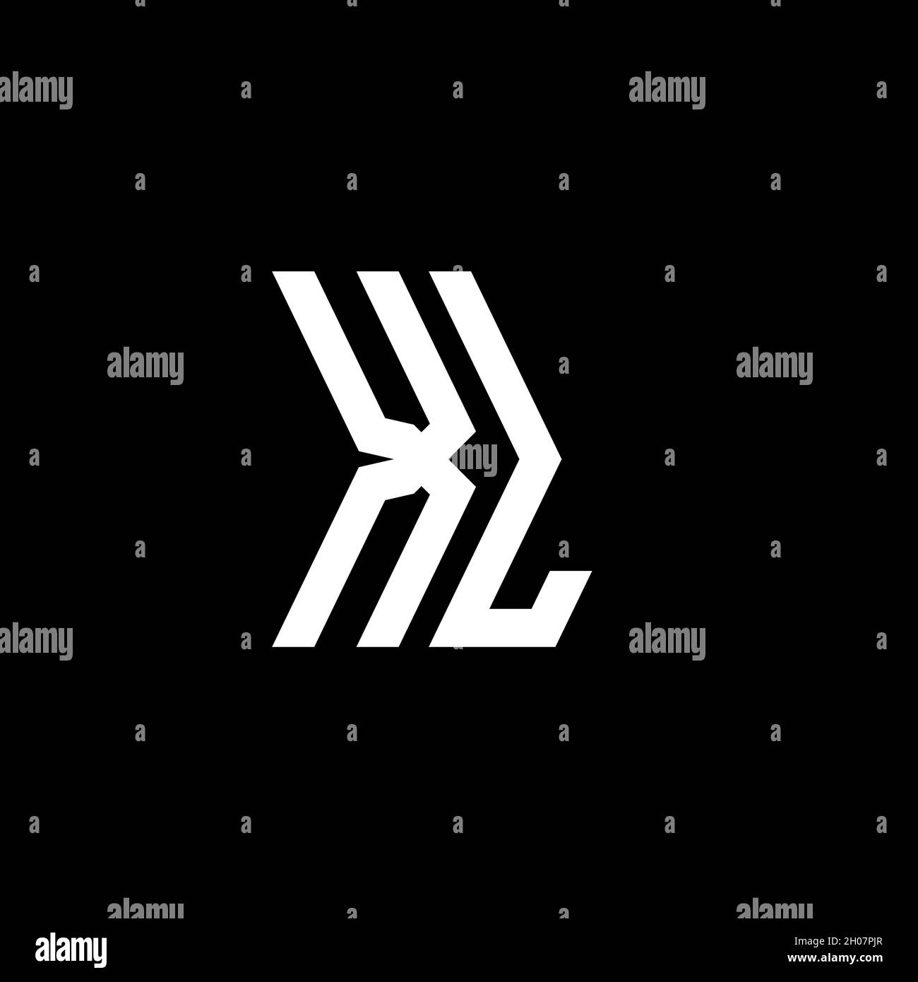 XL Monogram geometric shape style template. Monogram initial design vector on isolated background Stock Vector