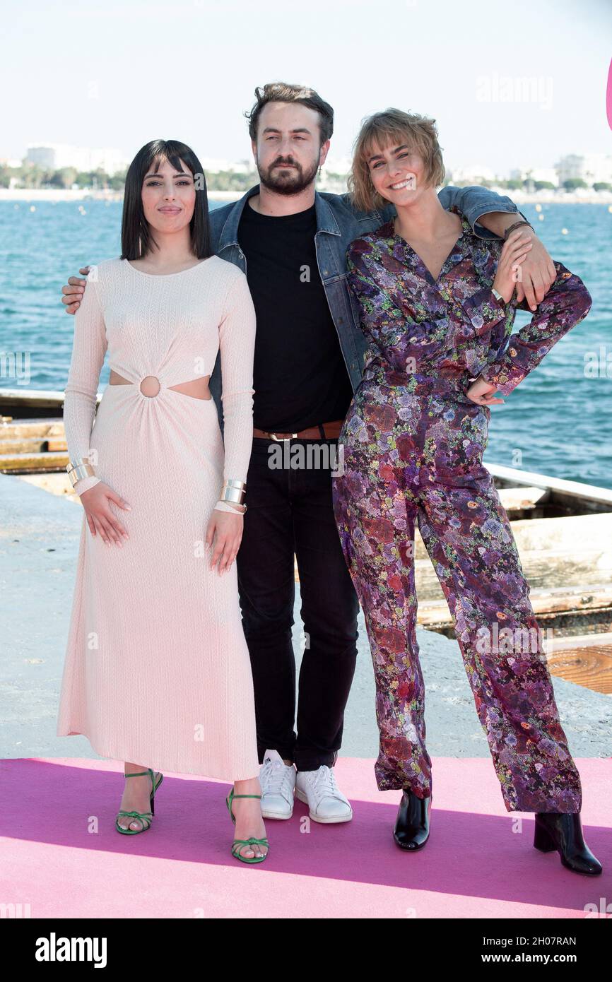 Moon A, Niels Rahou and Marion Seclin attend the Diana Boss photocall