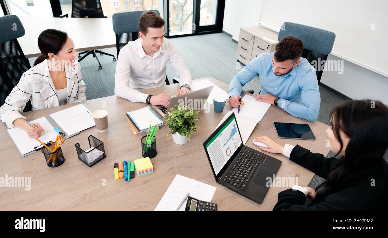 Business people working together. Business meeting in boardroom. Stock Photo